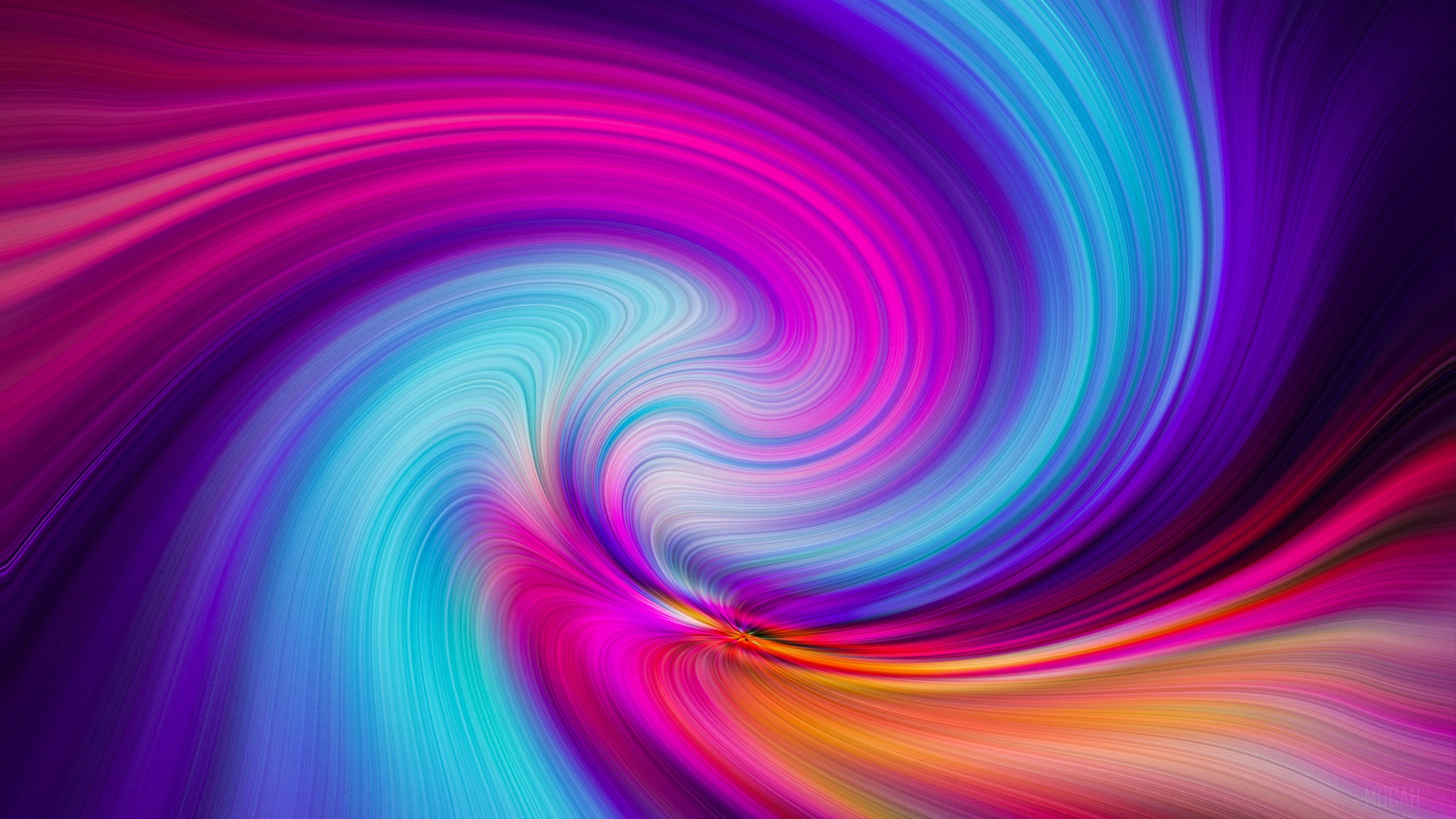 彩色霓虹光漩涡背景 壁纸