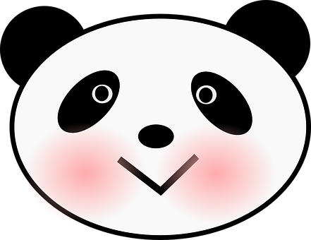 微笑卡通熊猫脸 壁纸