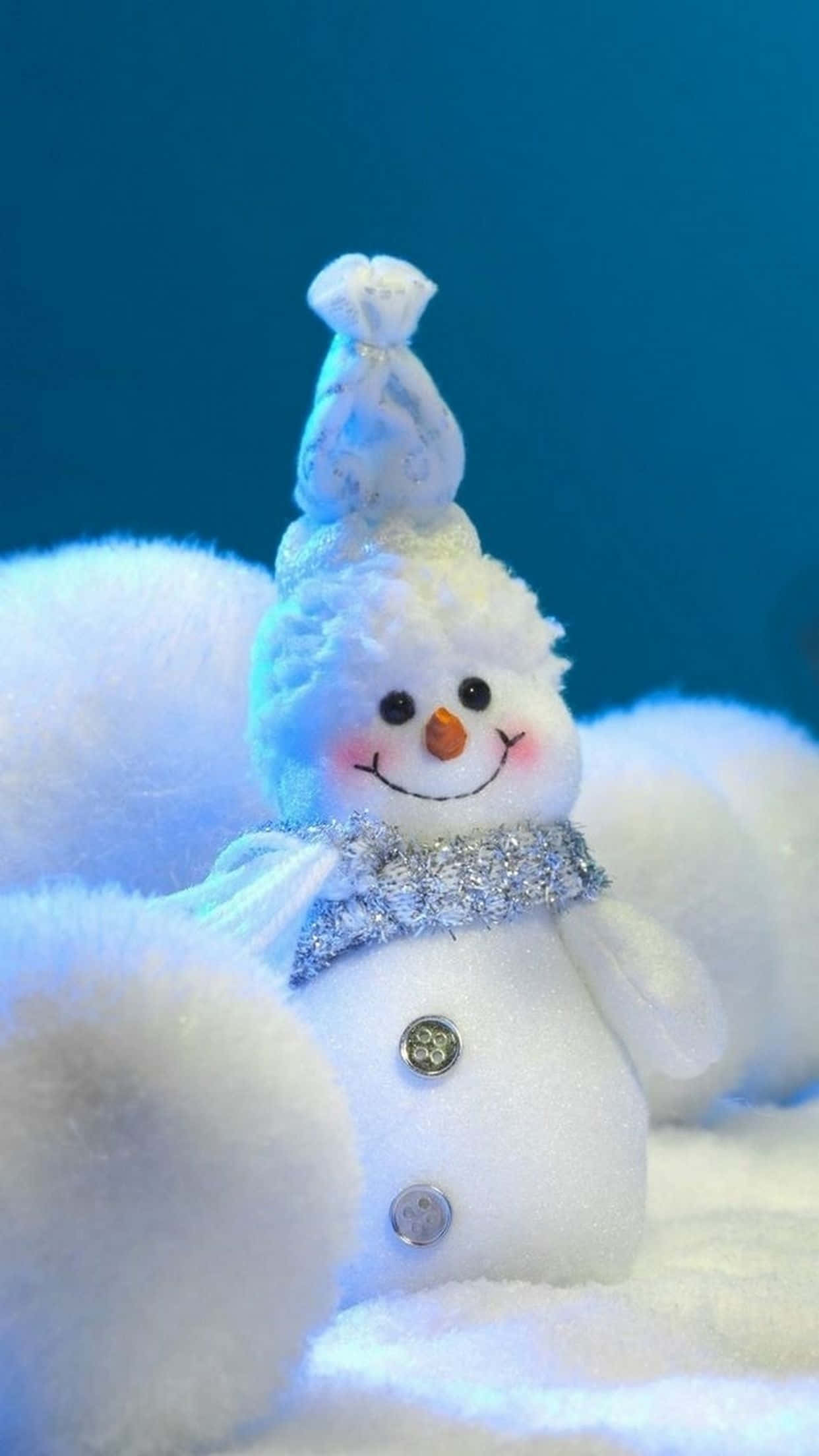 微笑雪人可爱圣诞手机壁纸 壁纸