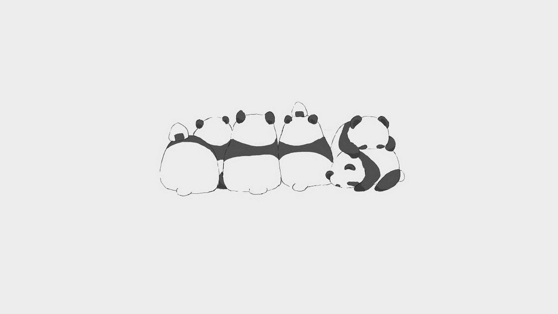 卡哇伊熊猫坐姿壁纸。
