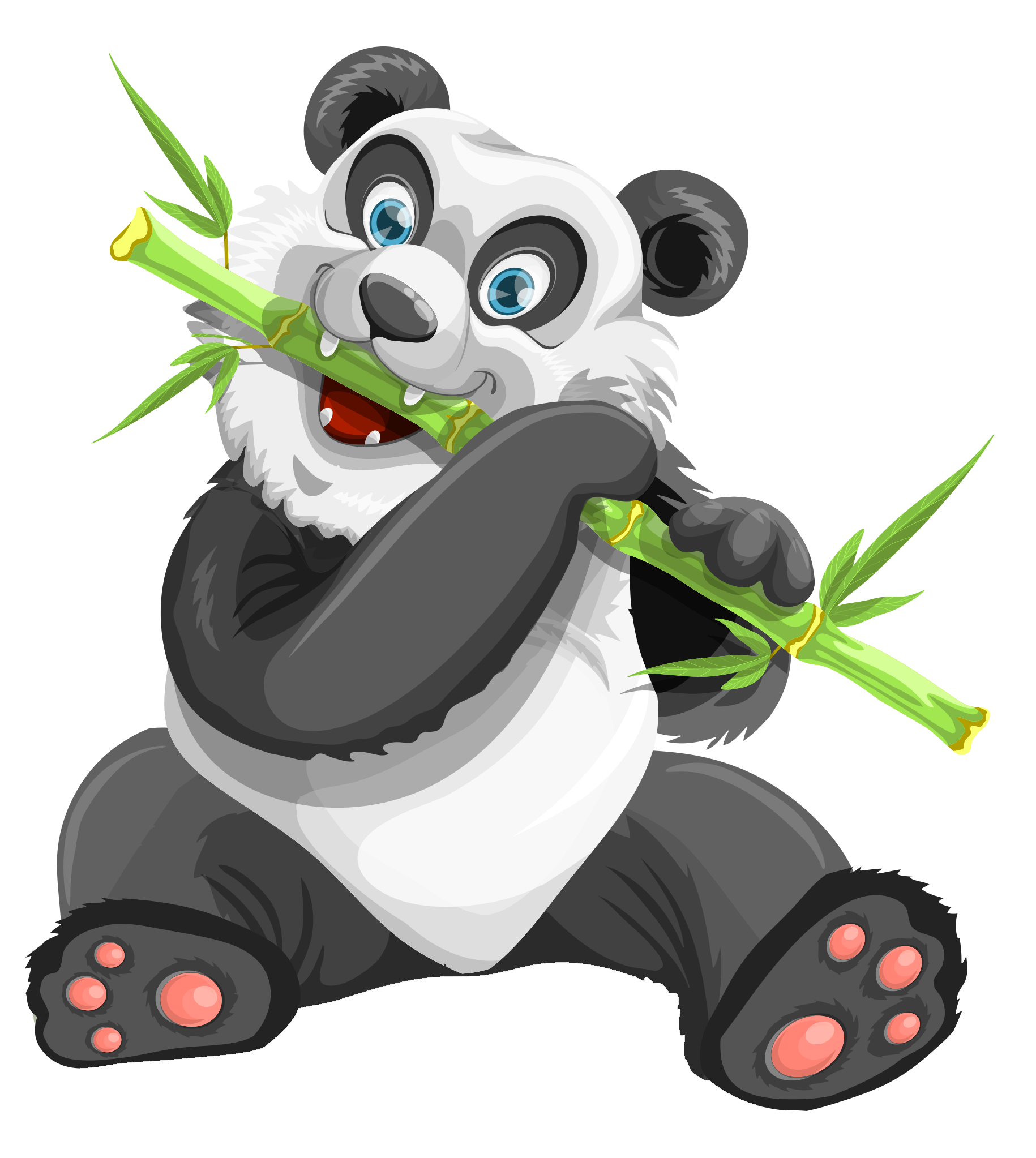 快乐熊猫吃竹子 壁纸