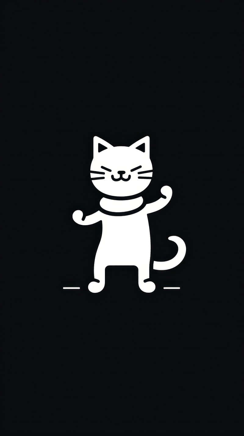 快乐跳舞猫咪插画 壁纸