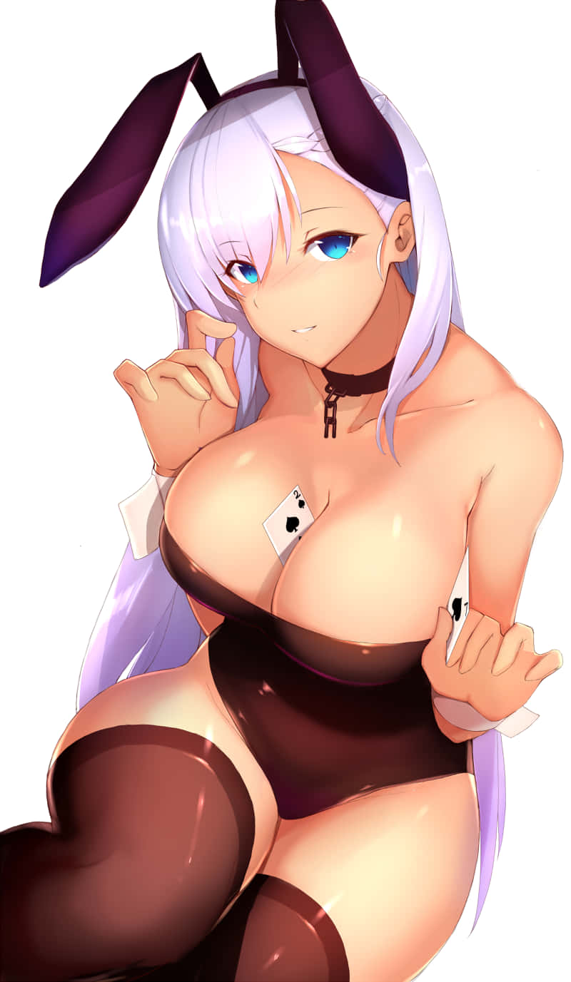 性感动漫兔女郎扑克牌 — 动漫女孩 壁纸