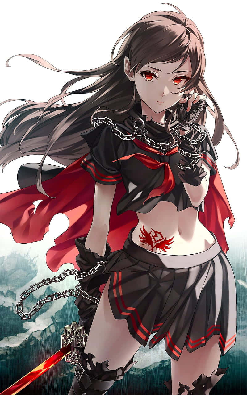 性感动漫制服锁链红 壁纸