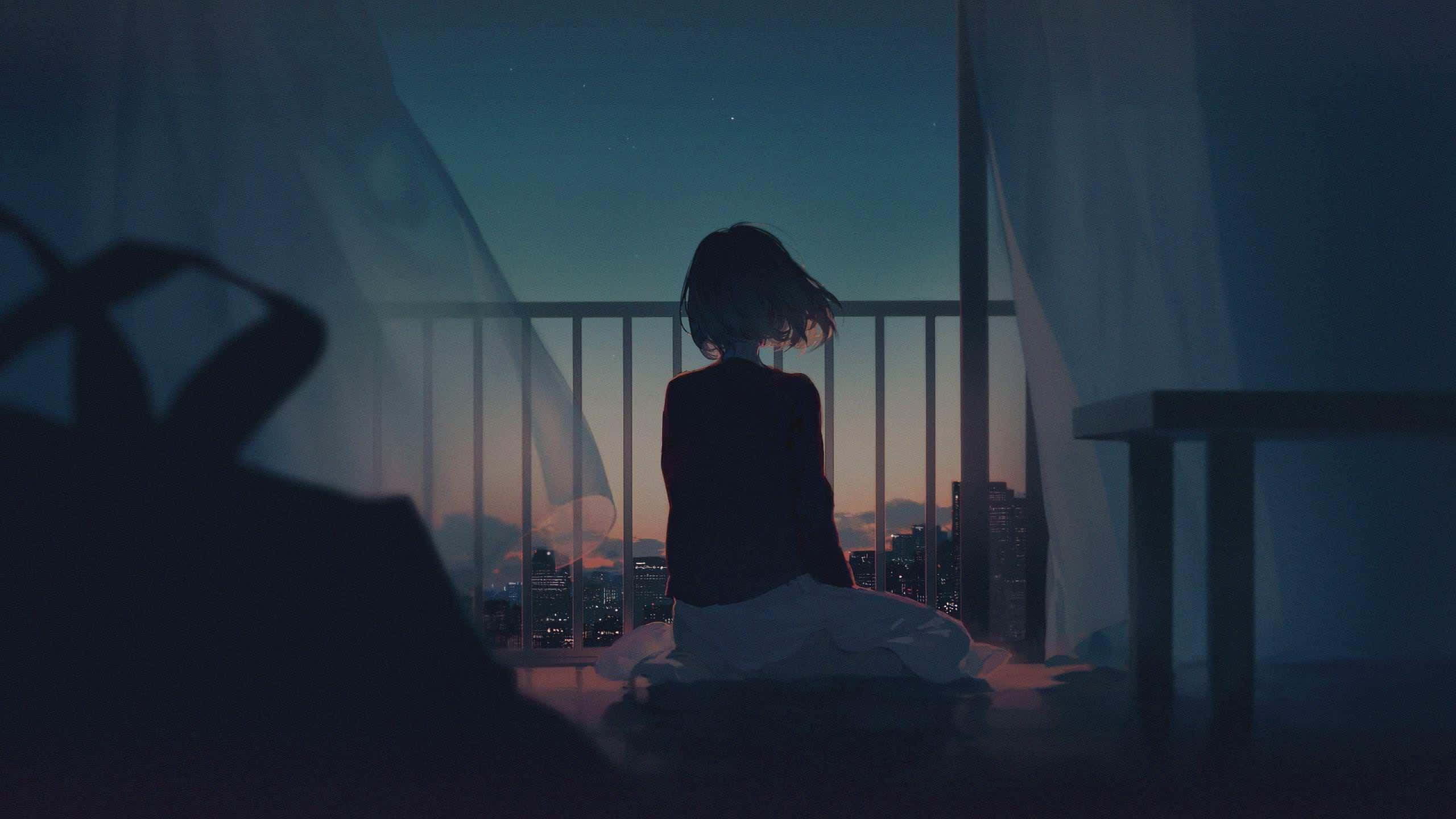 悲伤动漫背景 壁纸