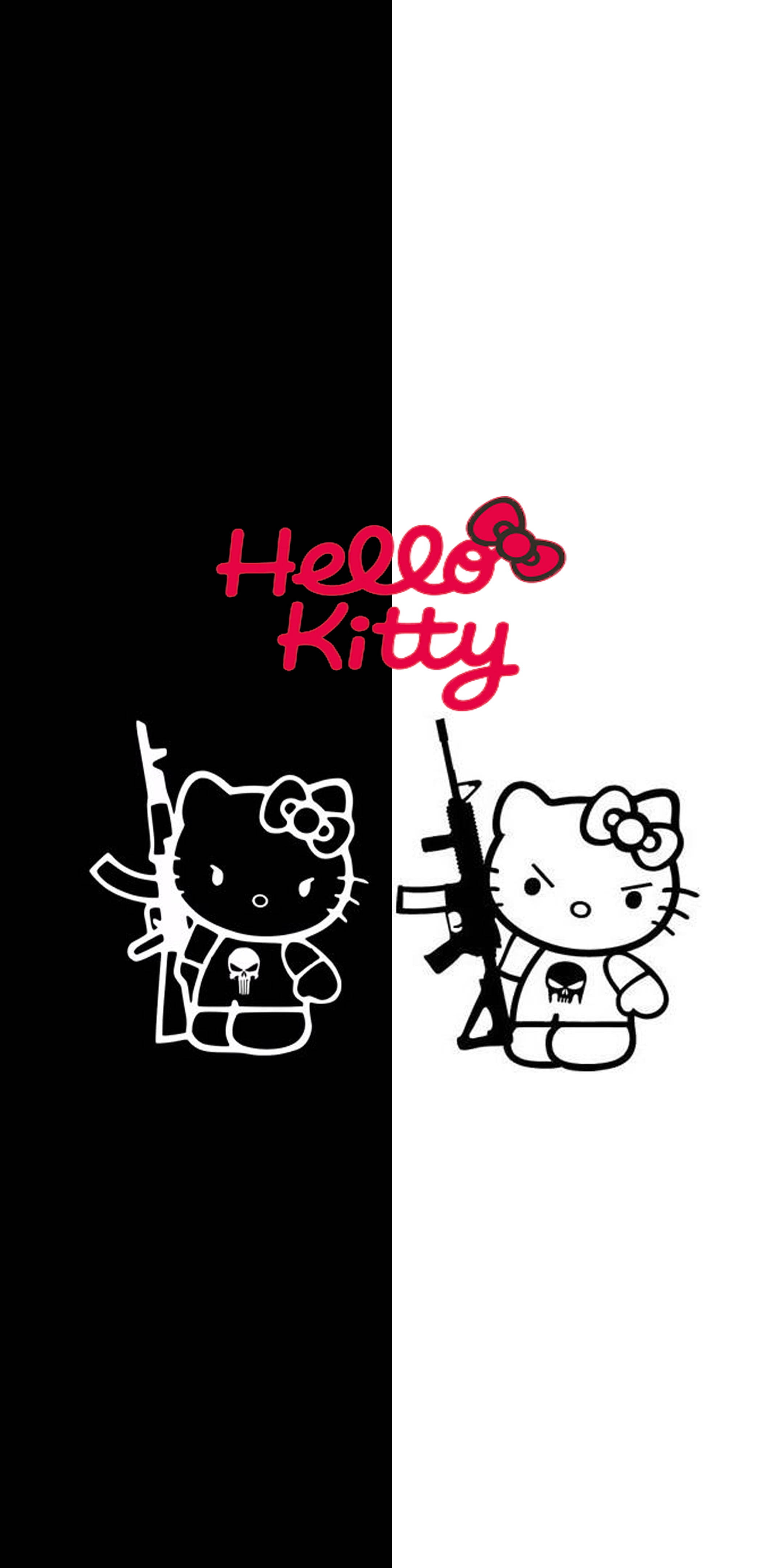 愤怒的黑白凯蒂猫 壁纸
