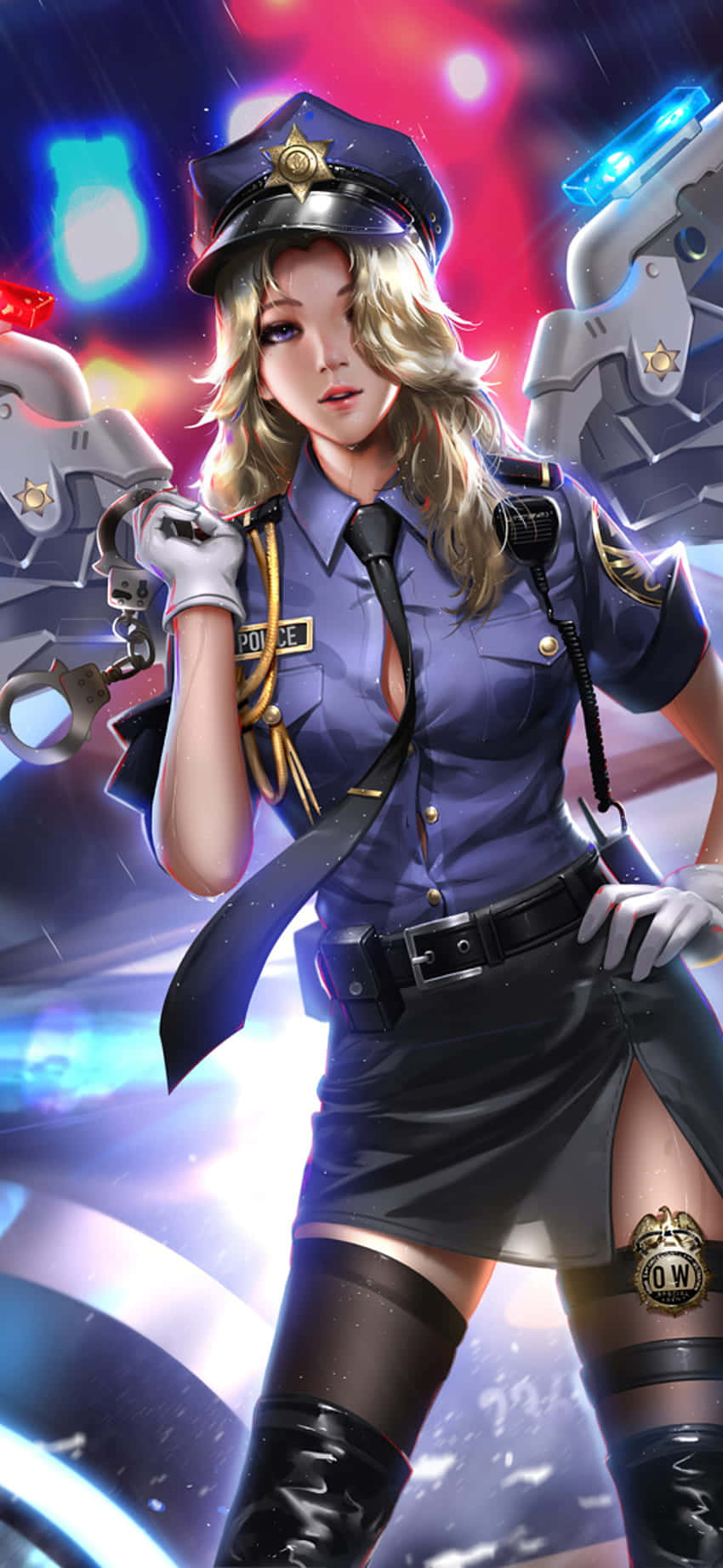 Mercy 警察制服 iPhone XS 《守望先锋》背景 壁纸