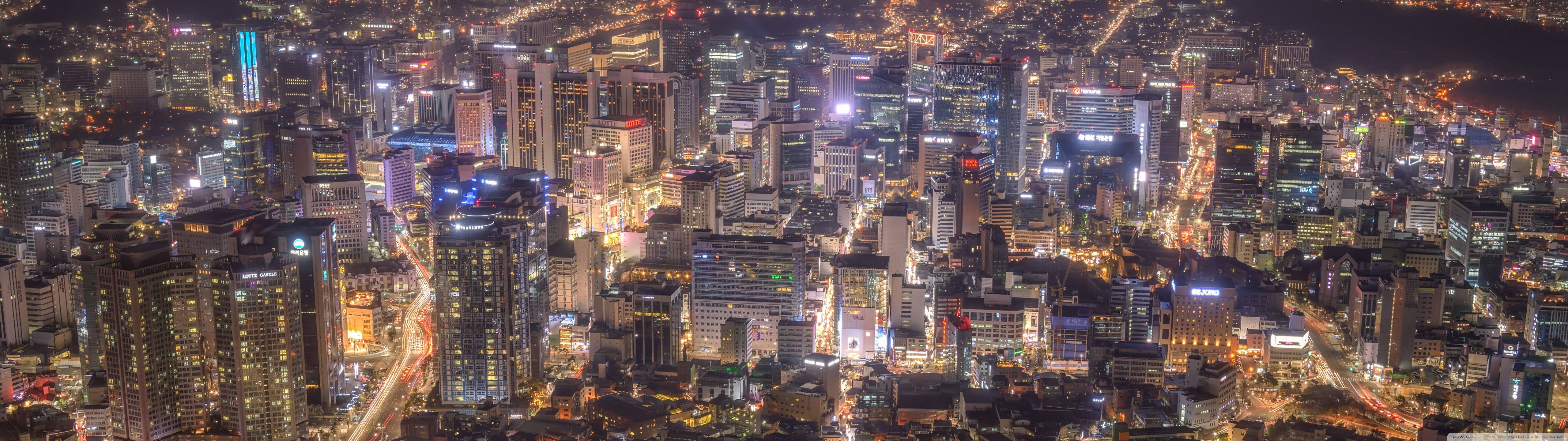 戏剧性全景夜景城市景观 壁纸