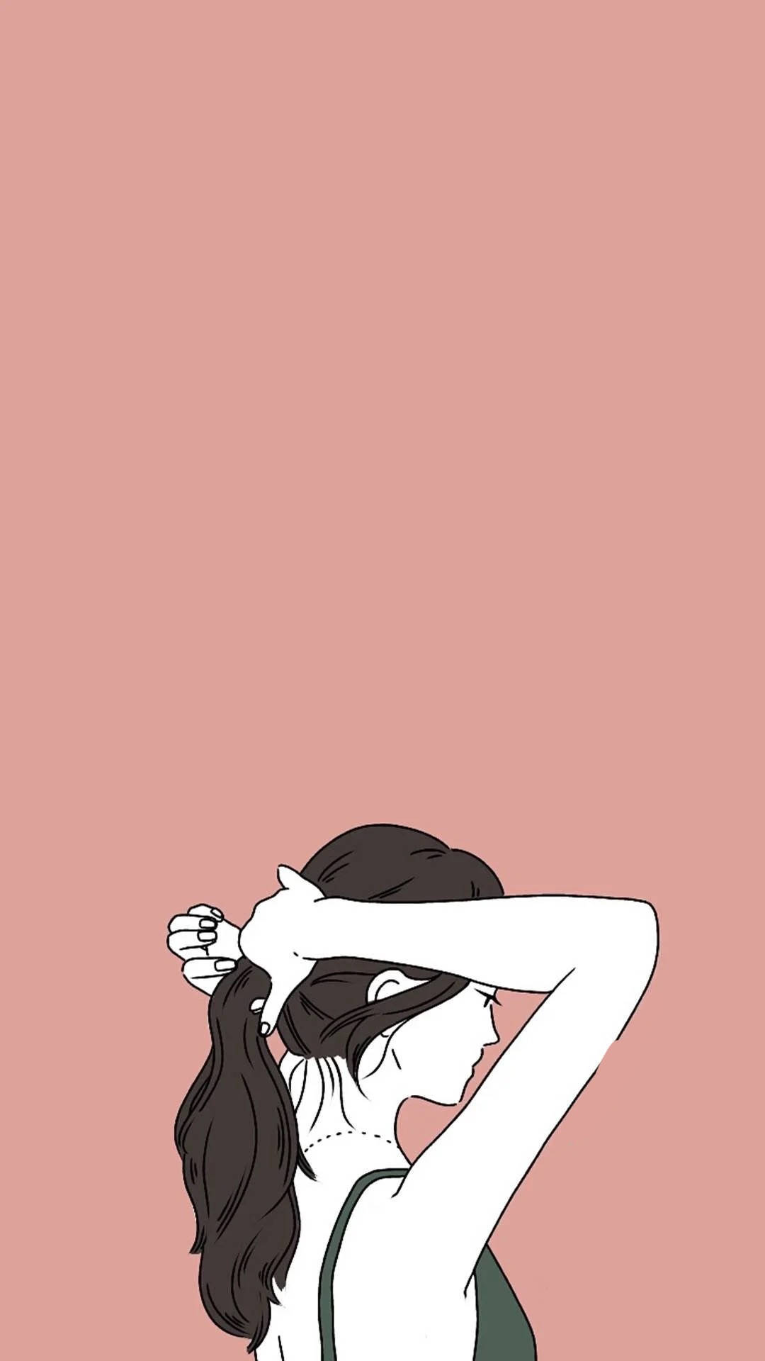 扎头发的唯美女孩 壁纸