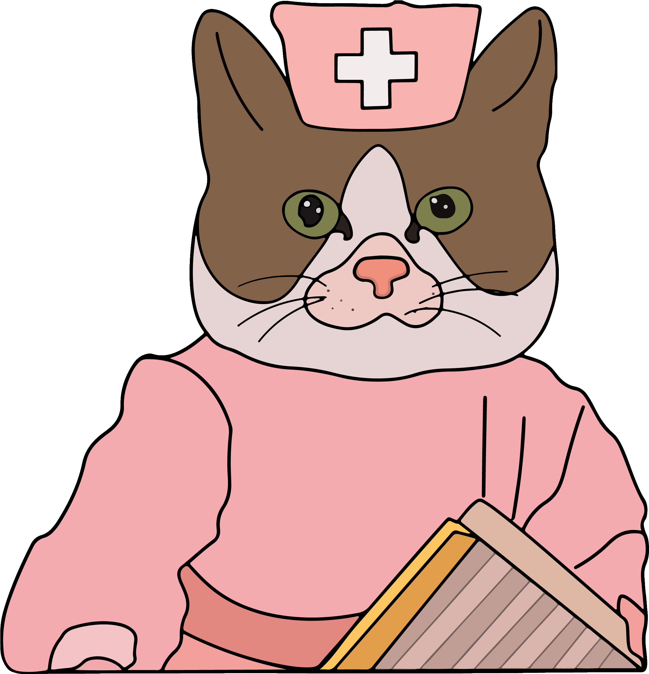 护士猫卡通梗图 壁纸