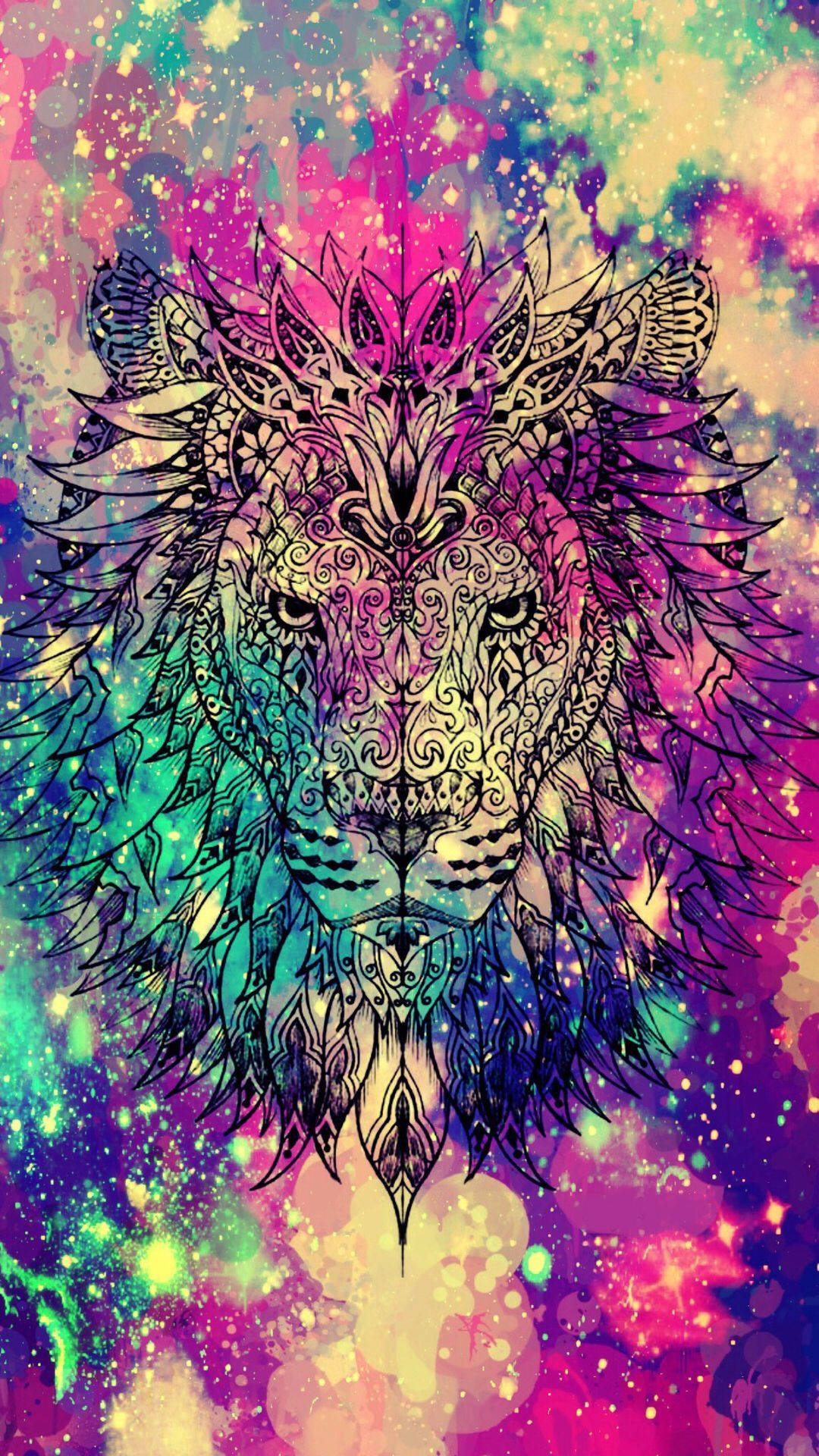 抽象星系雄狮 壁纸