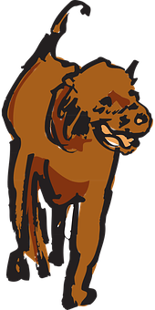 抽象棕色犬类插画 壁纸