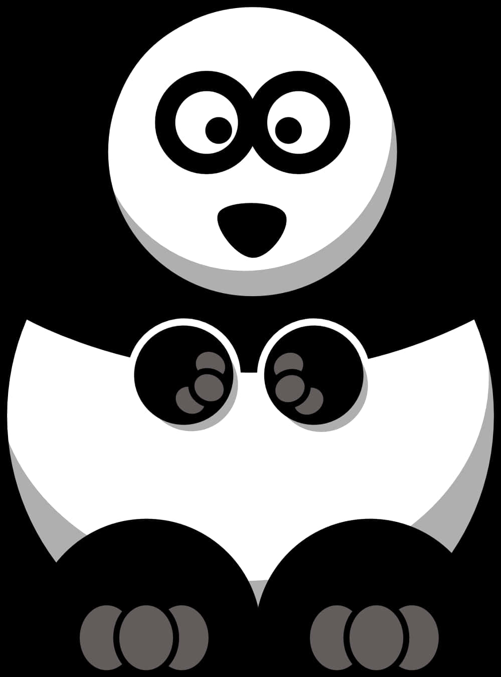 抽象熊猫图形 壁纸