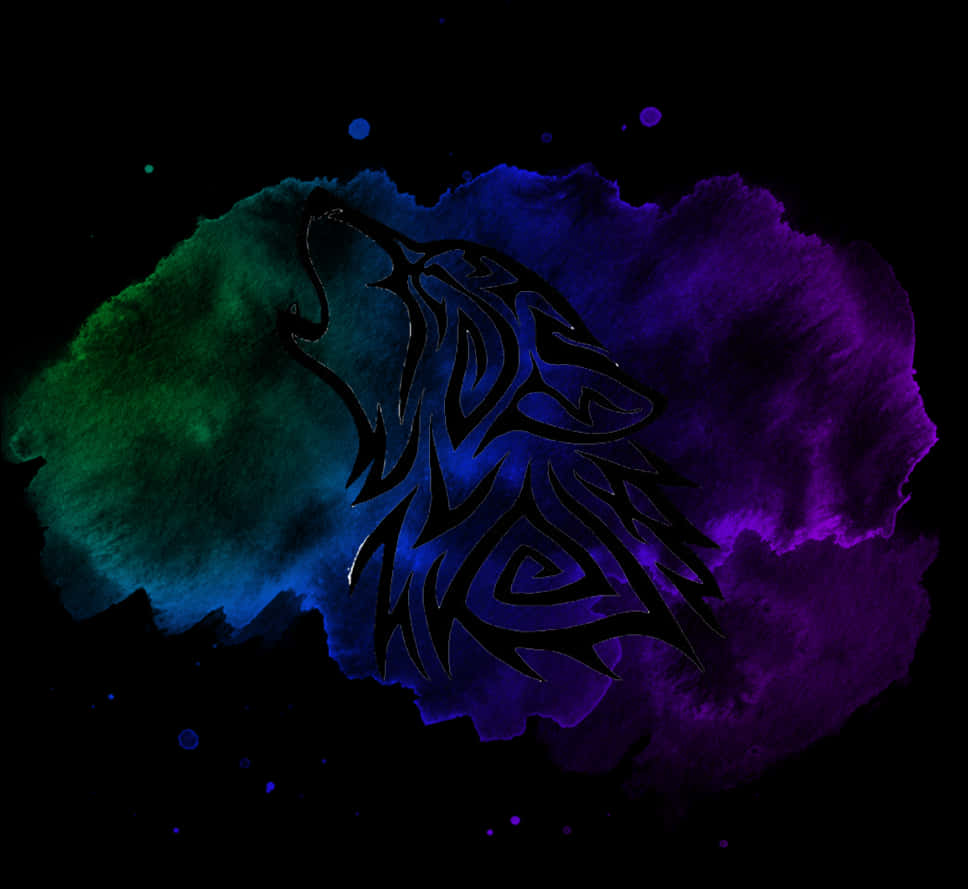 抽象狼影星云 壁纸