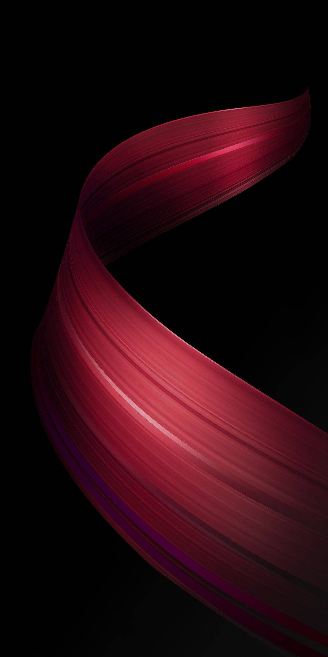 抽象红色丝带Oppo A5s 壁纸