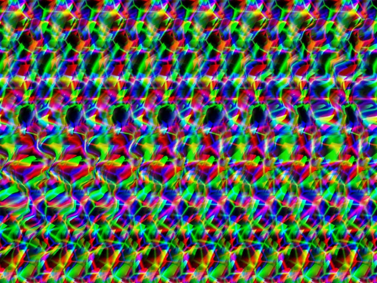 抽象绿色魔法眼3D立体图 壁纸