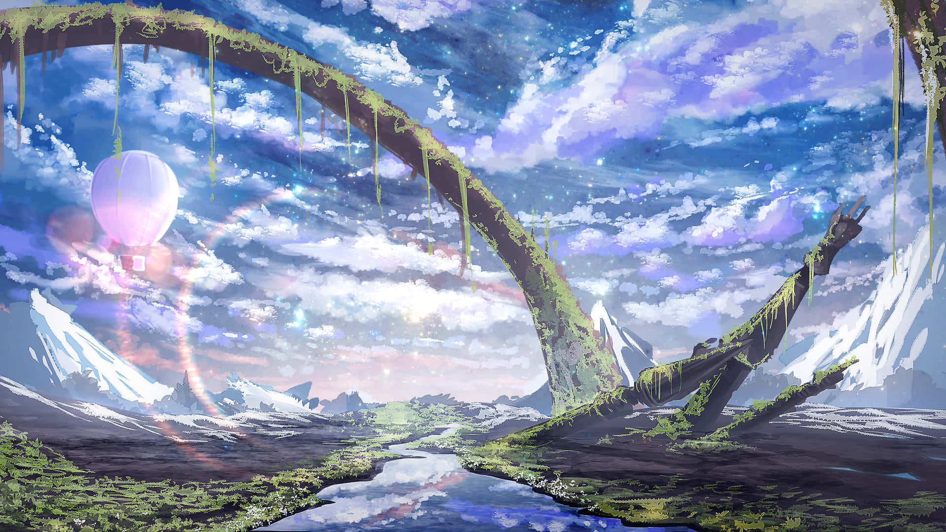 探索充满活力的动漫风景 壁纸