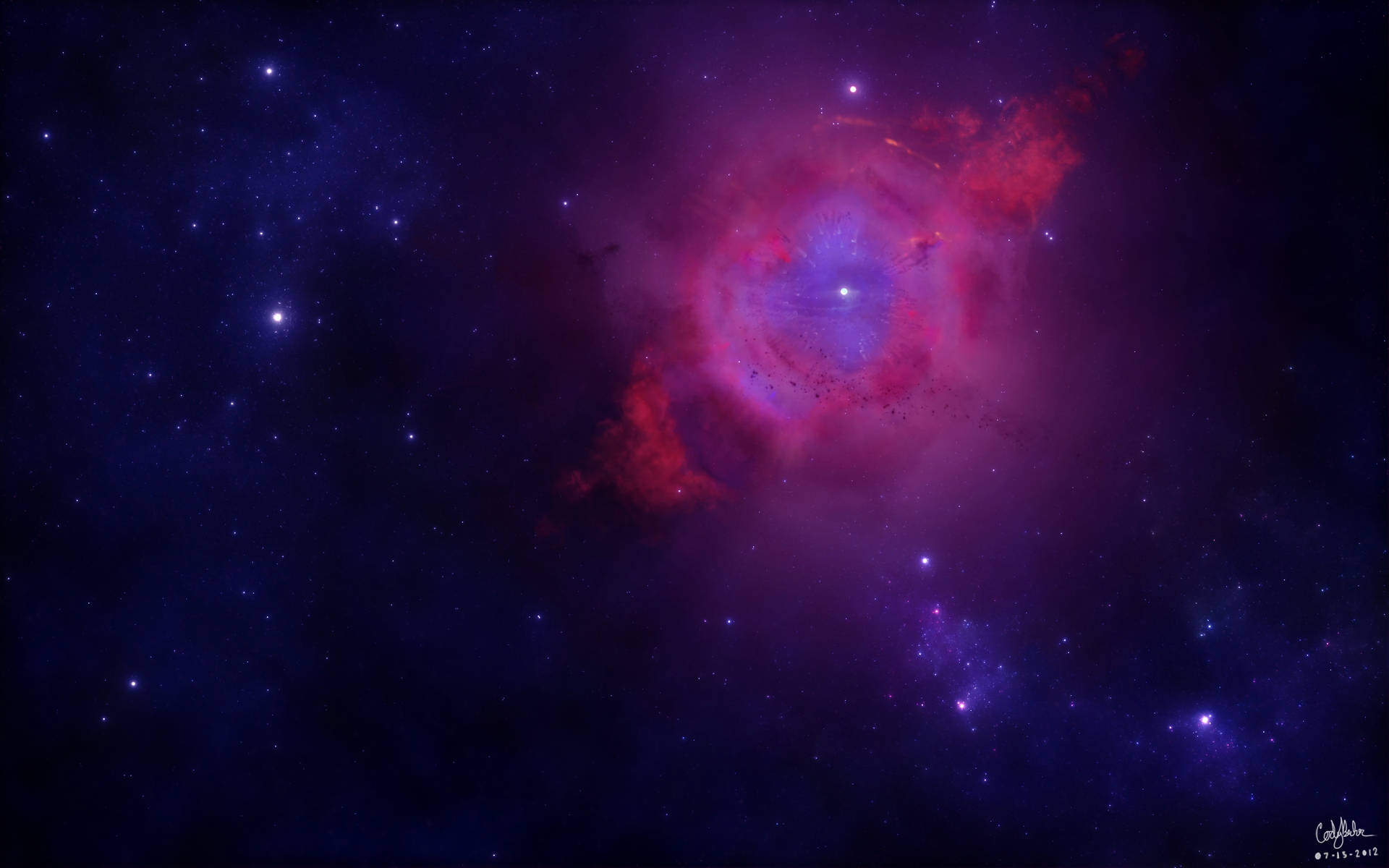 紫色星系星云、恒星、宇宙尘埃和天体的惊艳壁纸