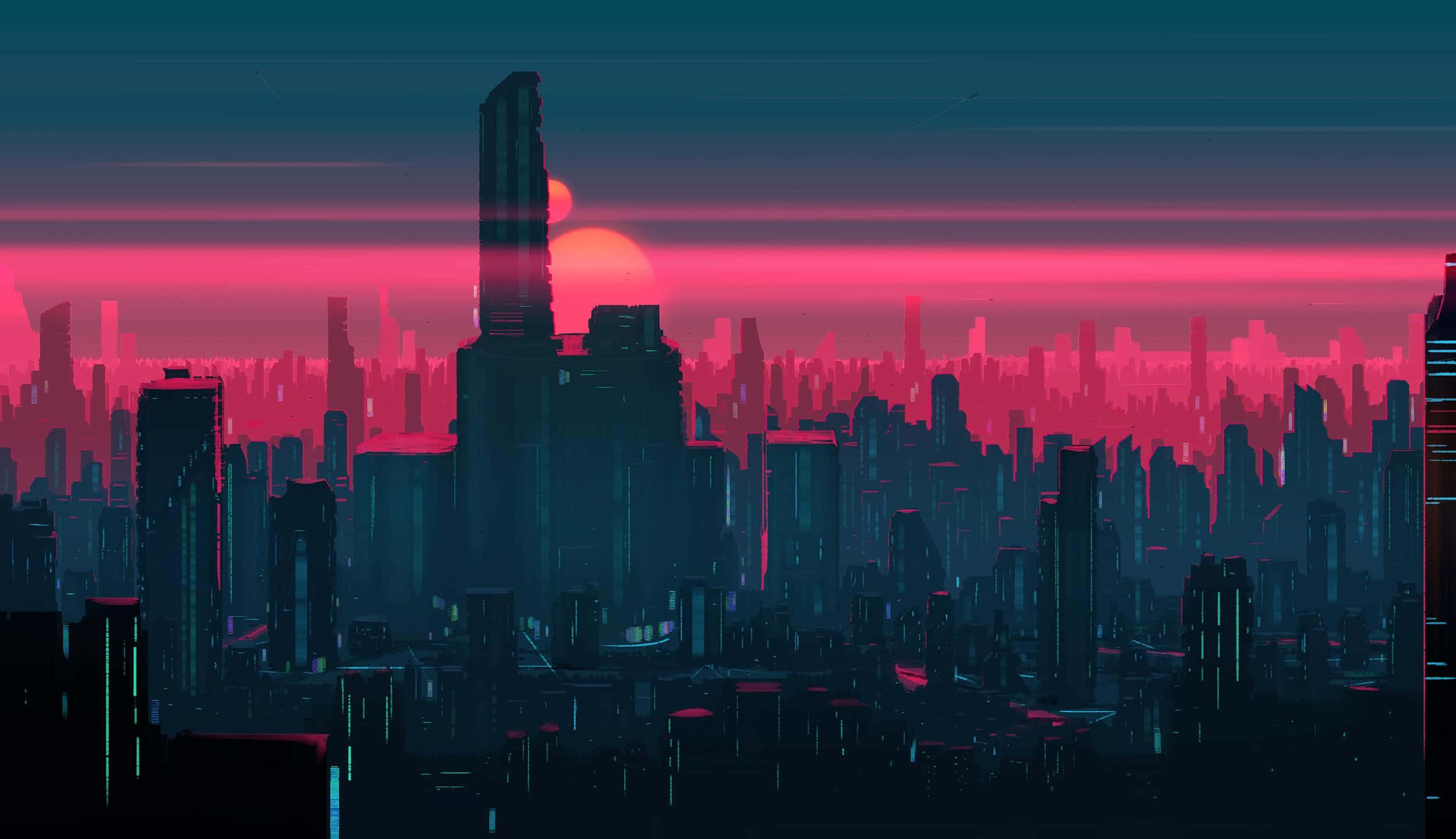 探索霓虹之城的绚丽色彩 壁纸