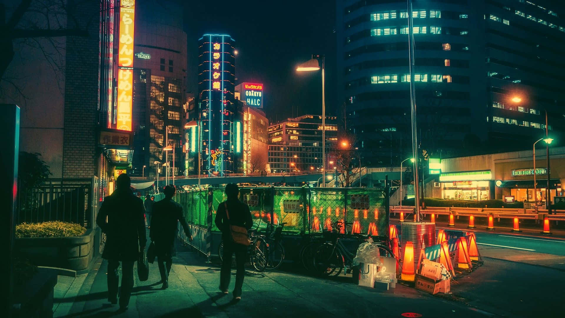 探索霓虹之城这片都市绿洲 壁纸