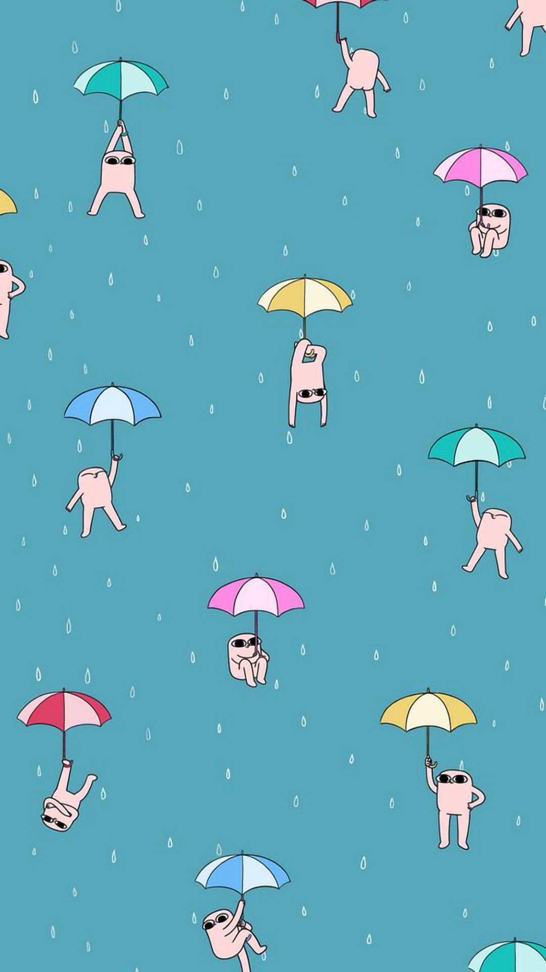 搞笑小飞象雨中美感壁纸 壁纸