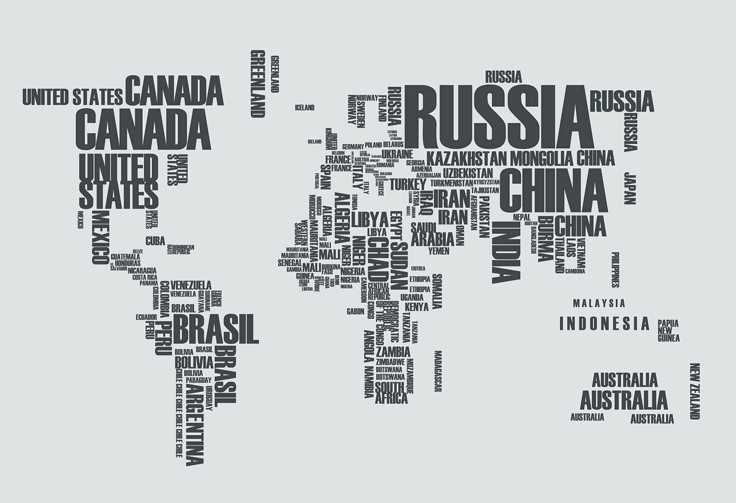 文字国家地图 壁纸