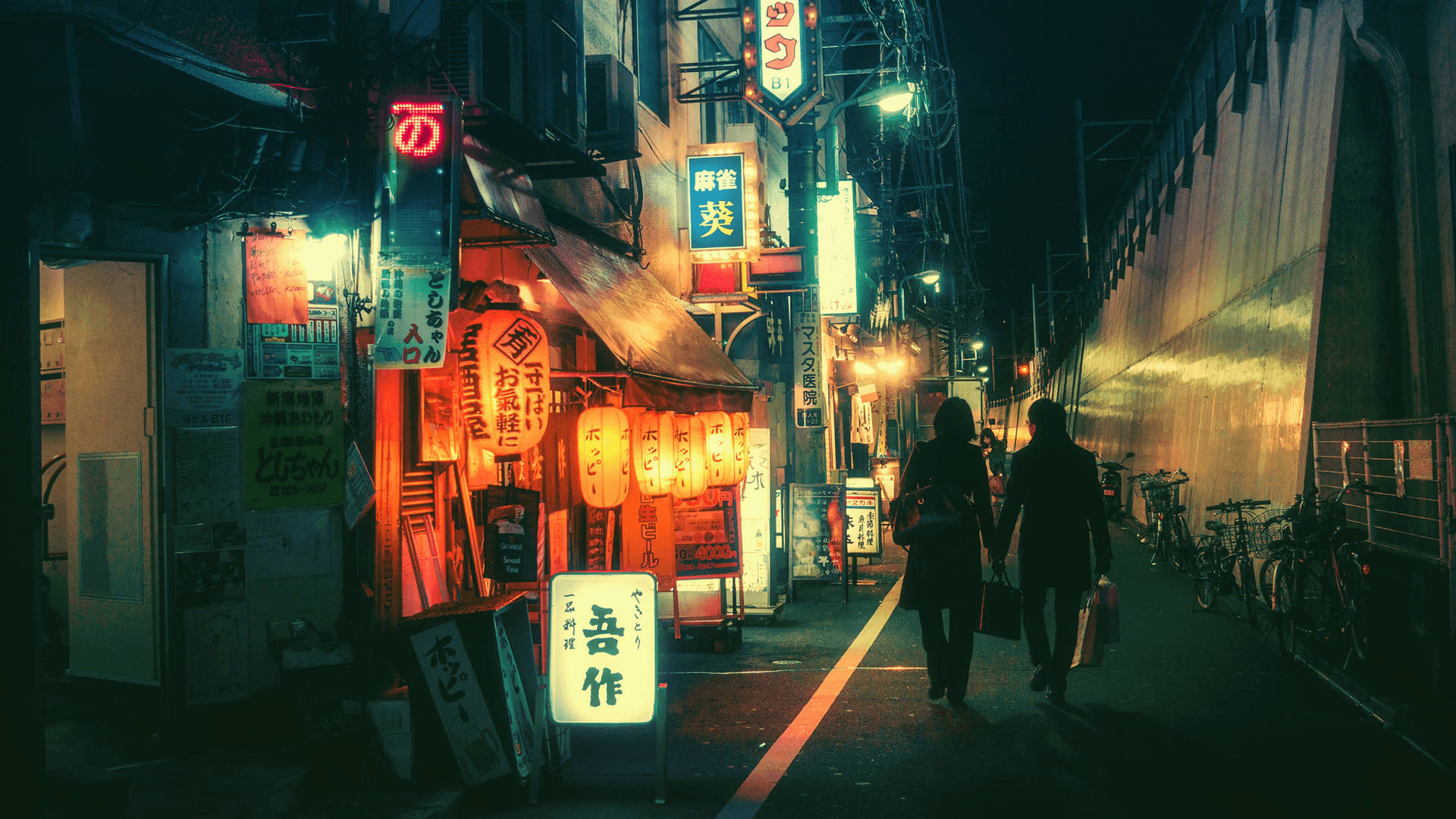 日式美学街道朦胧光晕 壁纸