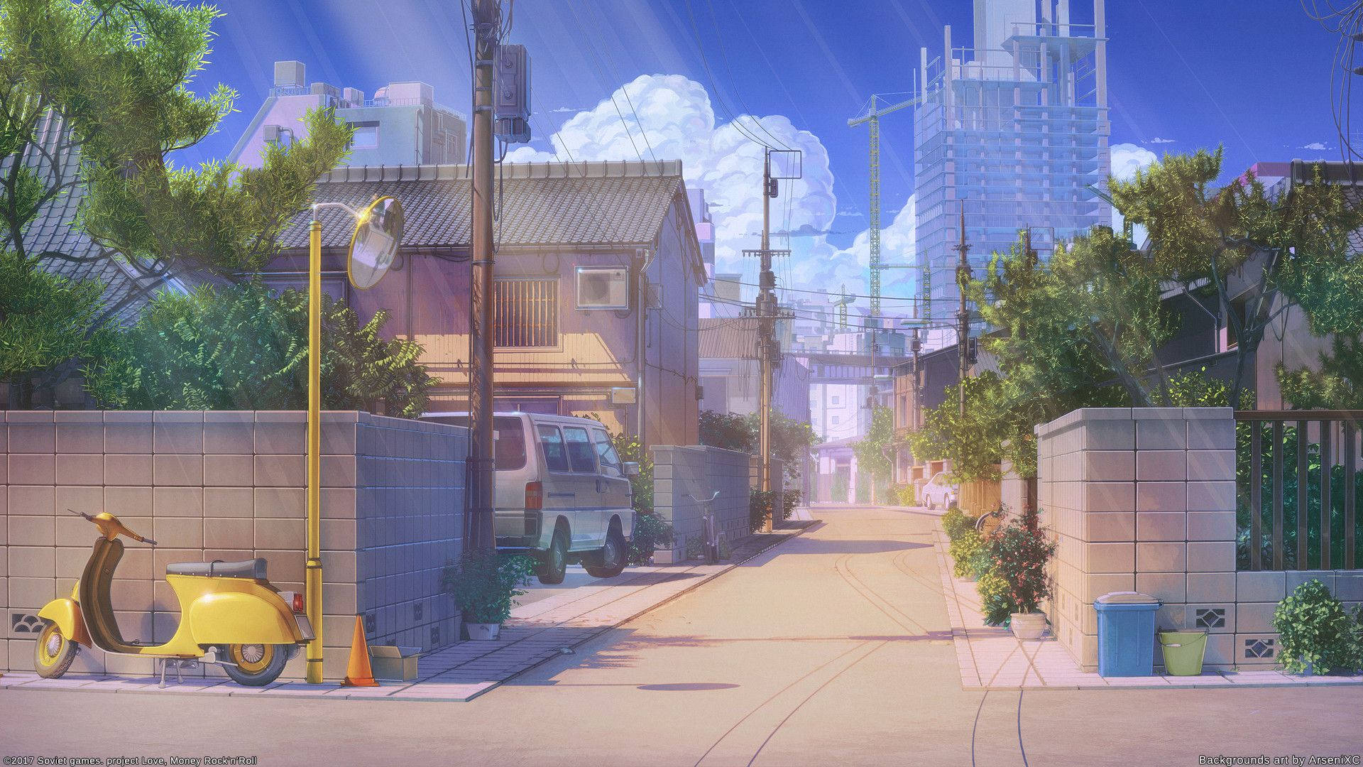 日本动漫街景白天