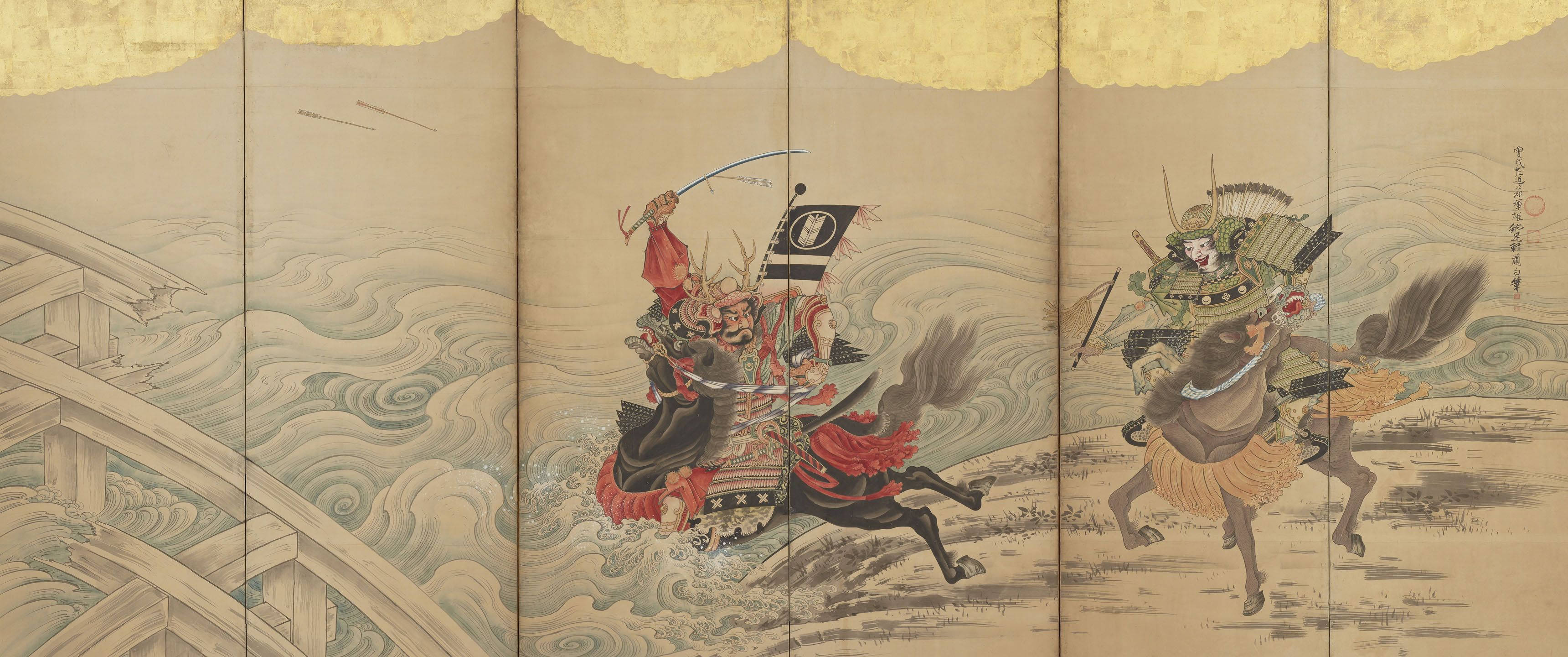 日本武士传统绘画 壁纸
