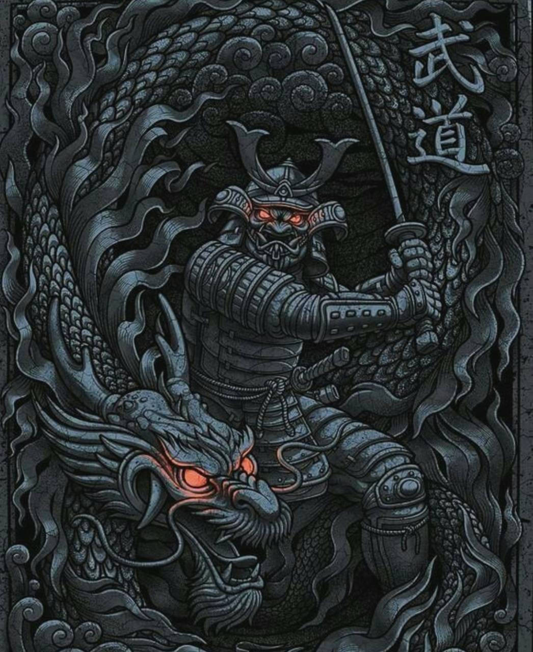 日本武士发光眼睛 壁纸