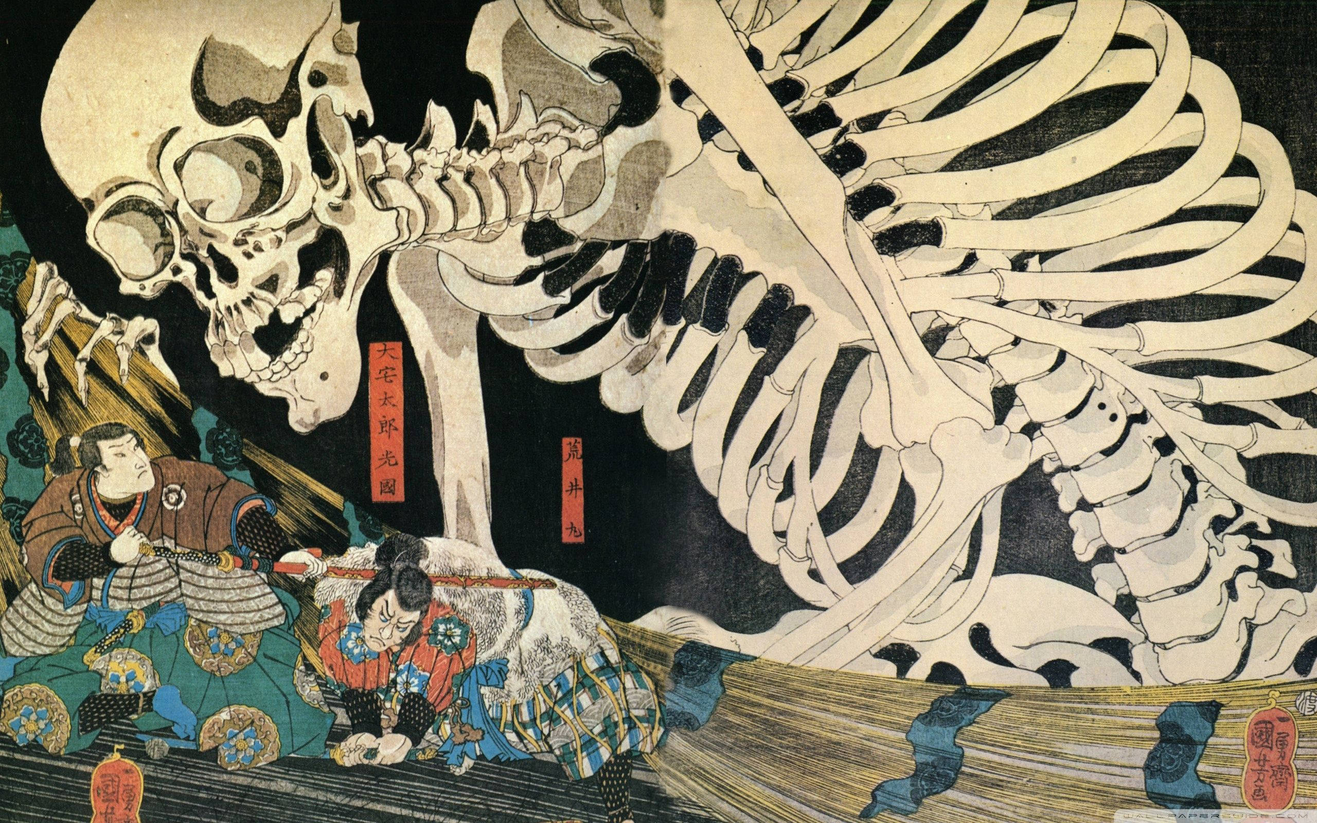 日本武士对抗骷髅 壁纸