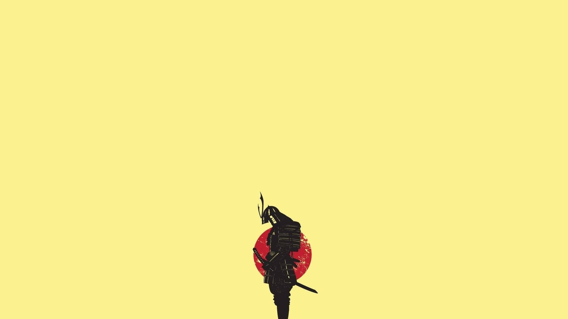 日本武士淡黄色 壁纸