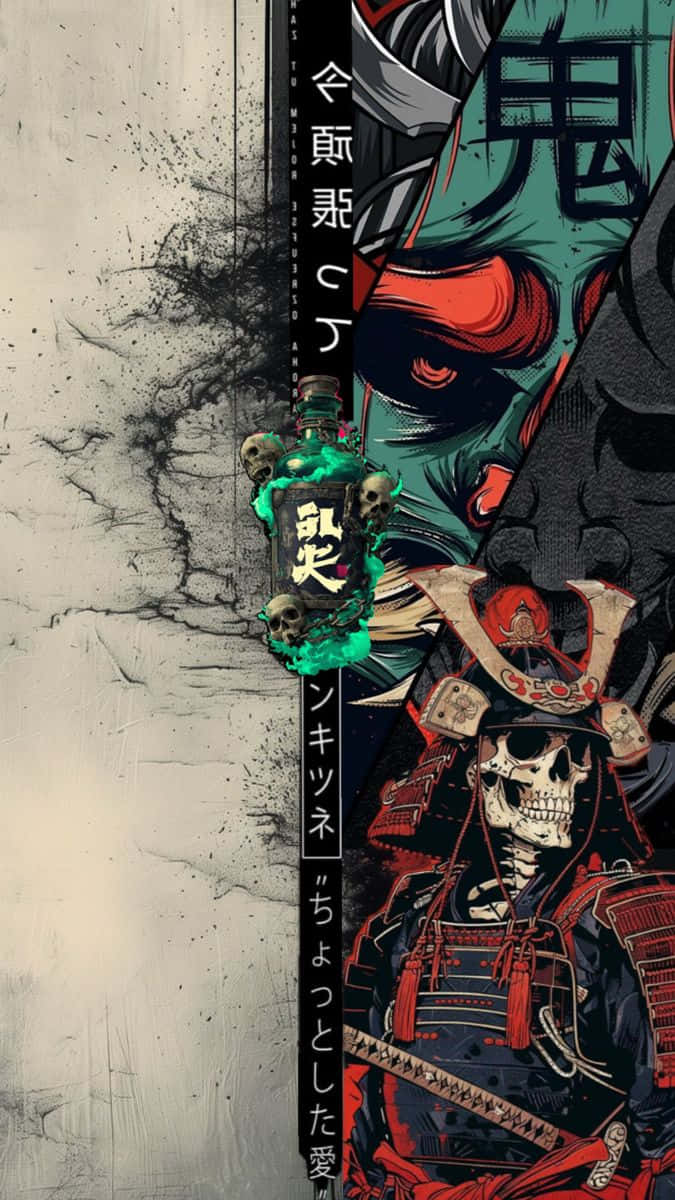 日本武士骷髅 壁纸