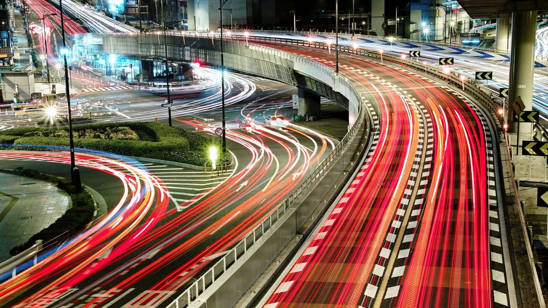 日本繁忙道路背景 壁纸