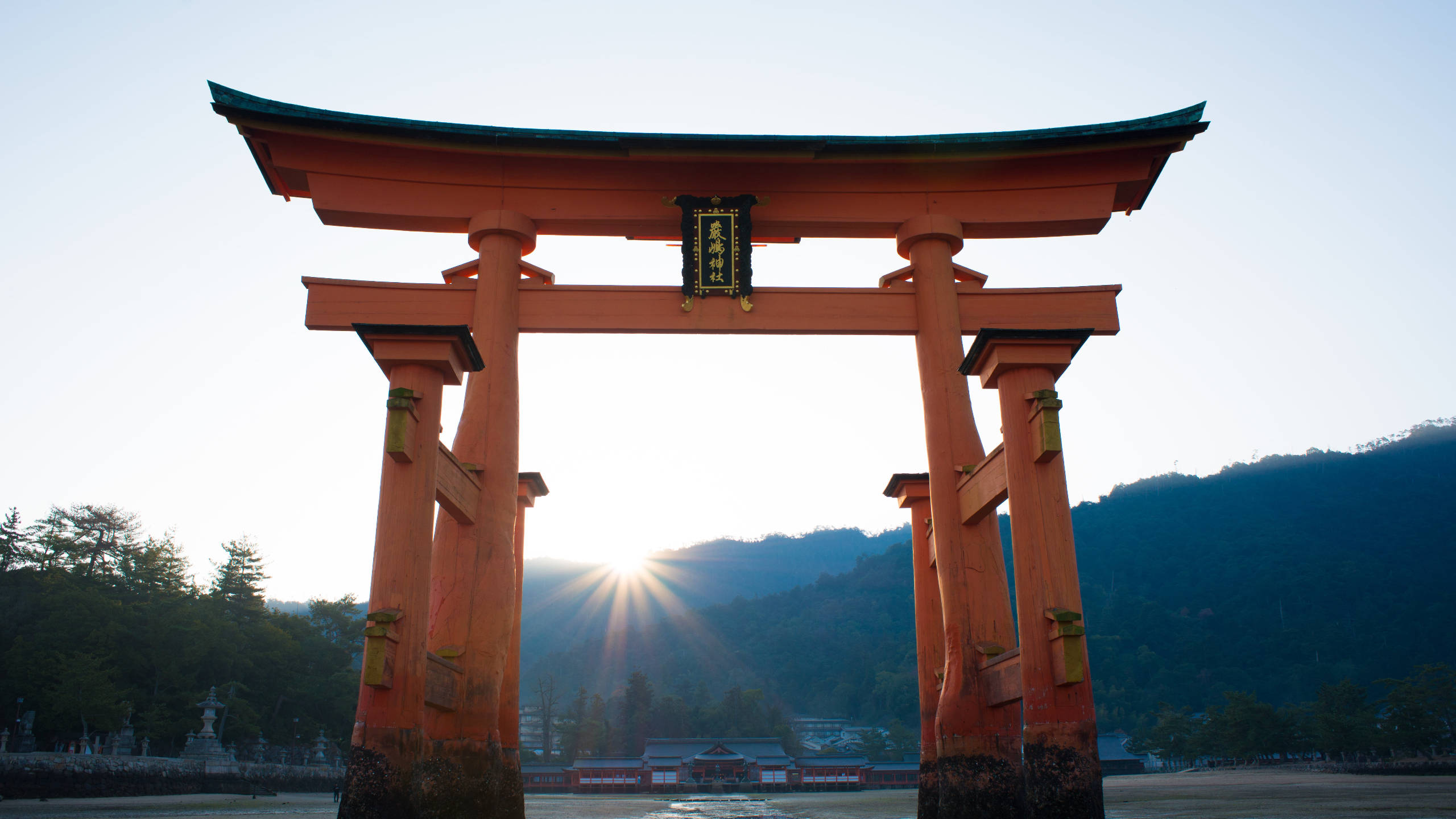 日本鸟居日落 壁纸