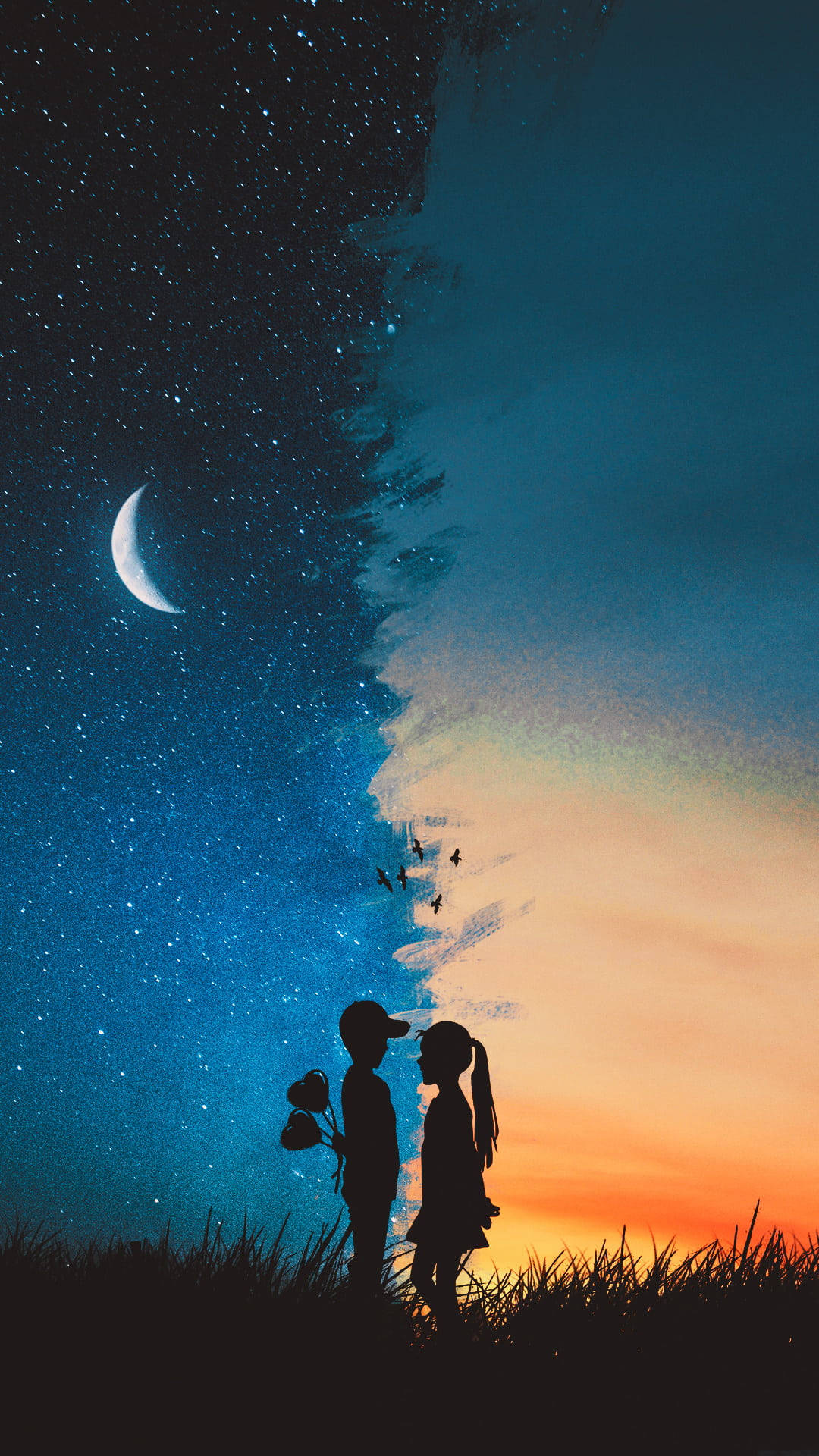 日落与星空 壁纸