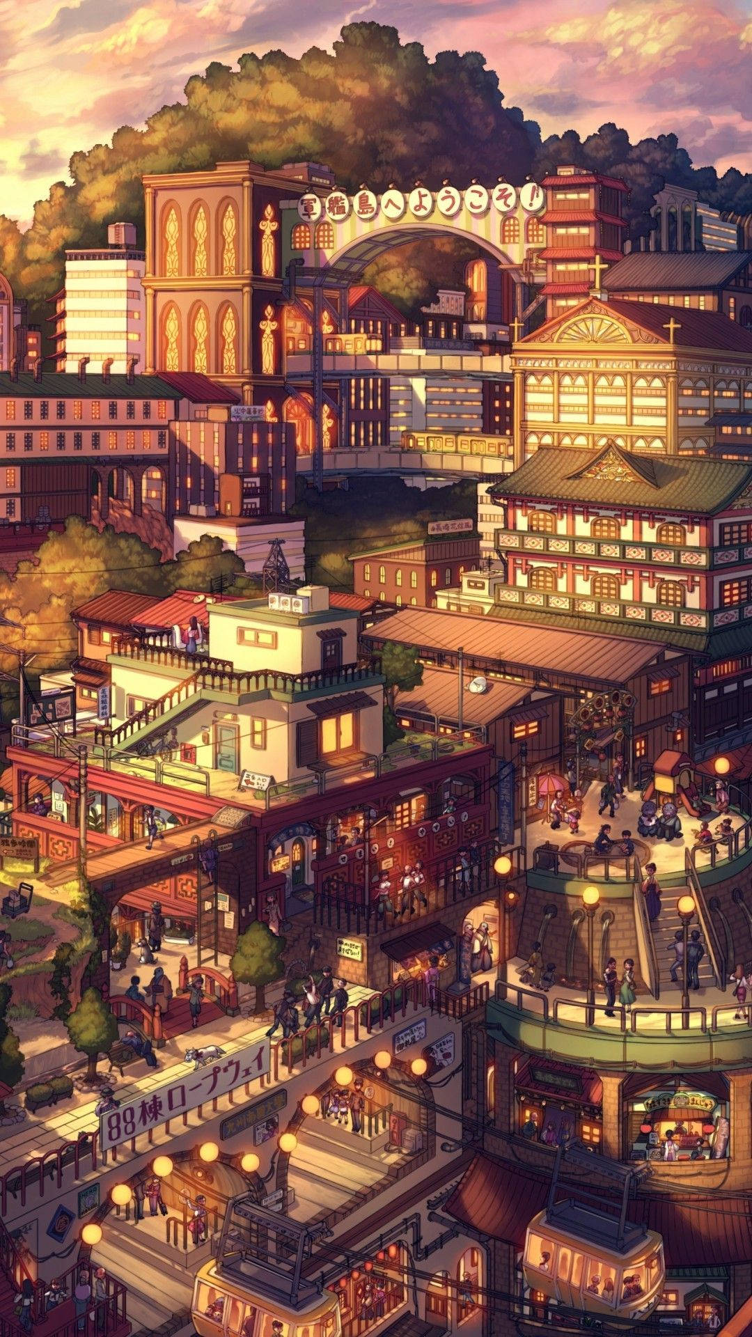 日落城市日式美学 壁纸