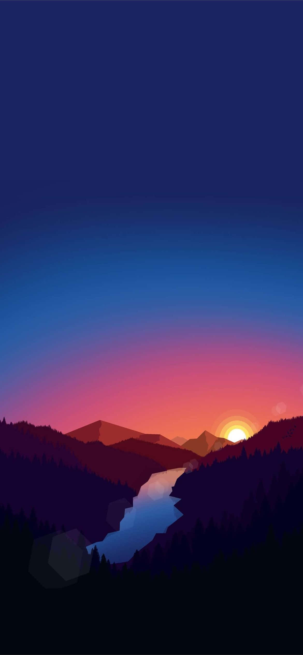 山景日落 壁纸