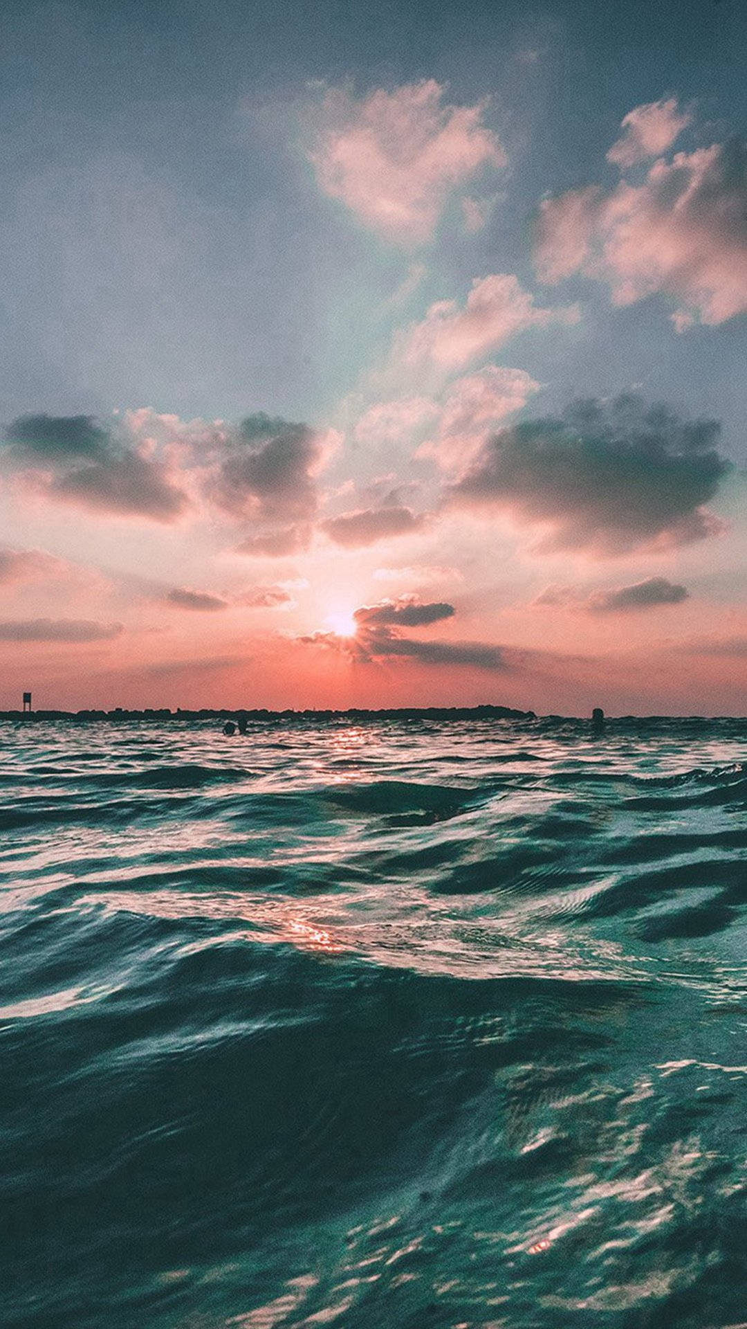 日落海面 壁纸
