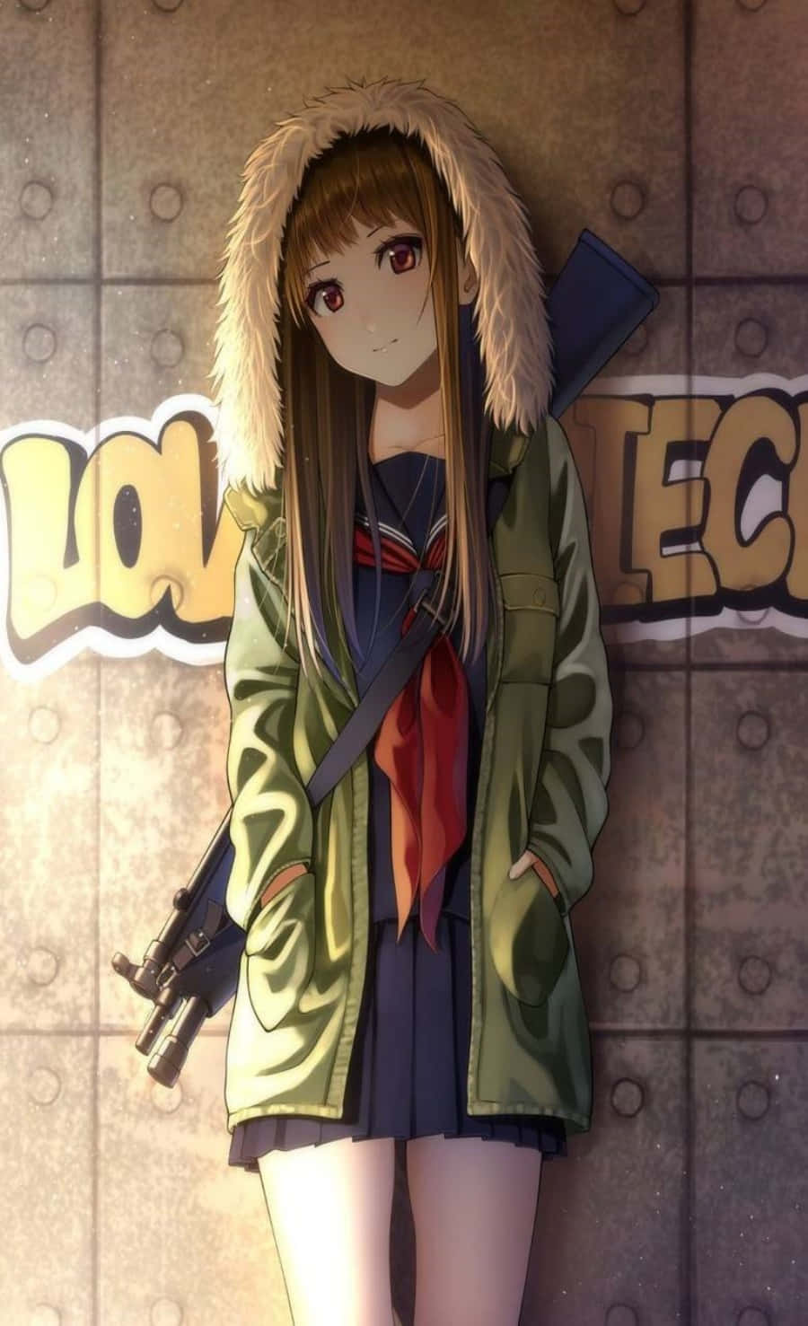 时尚卫衣动漫少女 壁纸