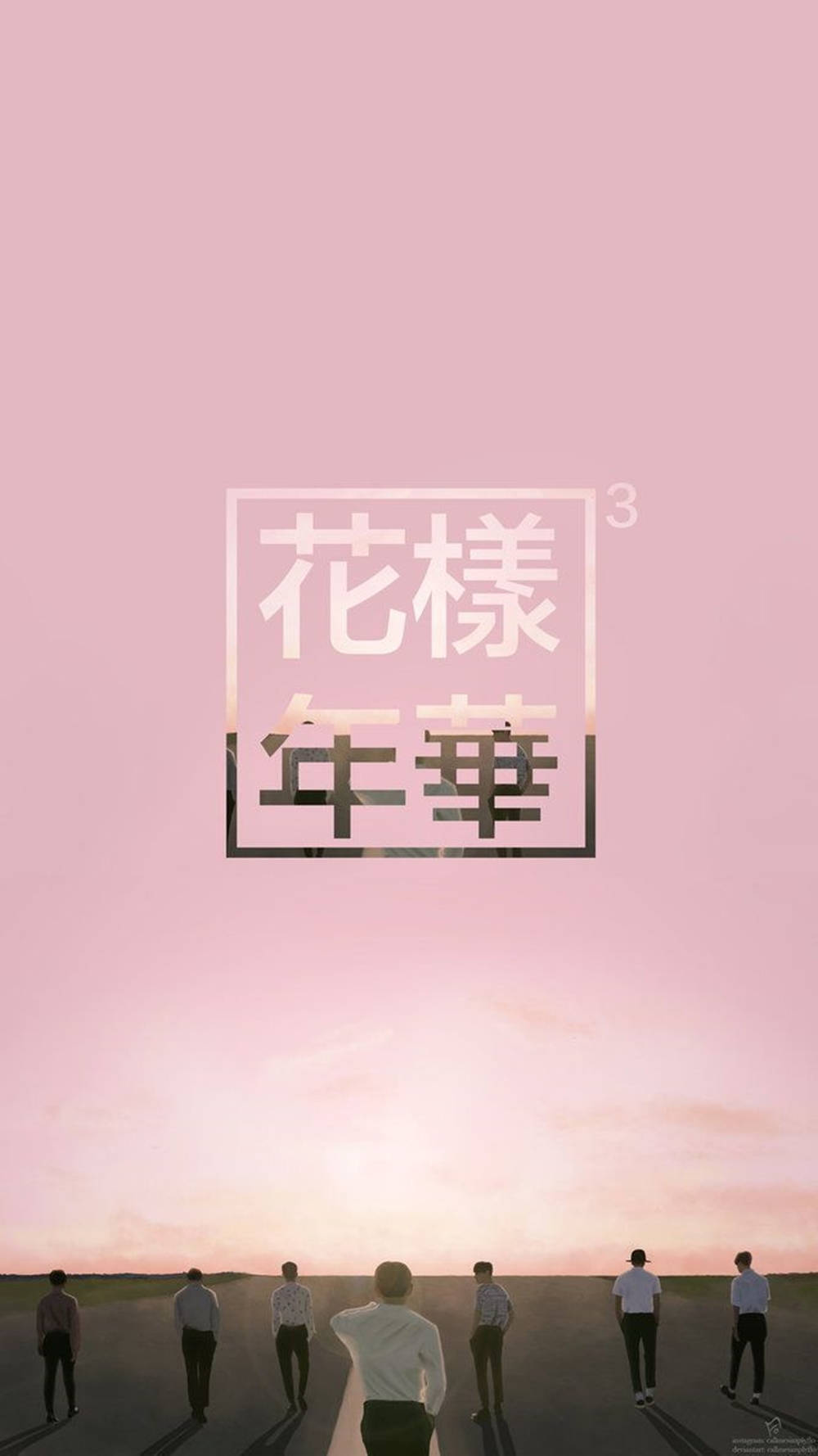 时尚粉色BTS手机屏幕海报 壁纸