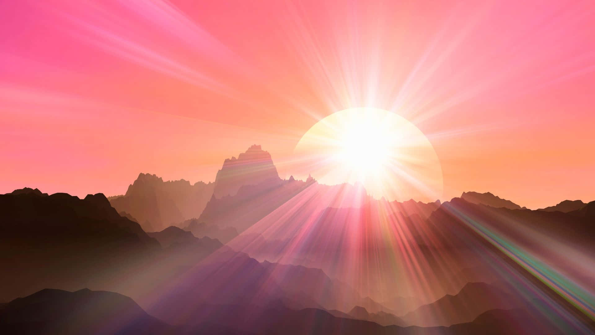 时钟滴答，太阳从地平线升起 壁纸
