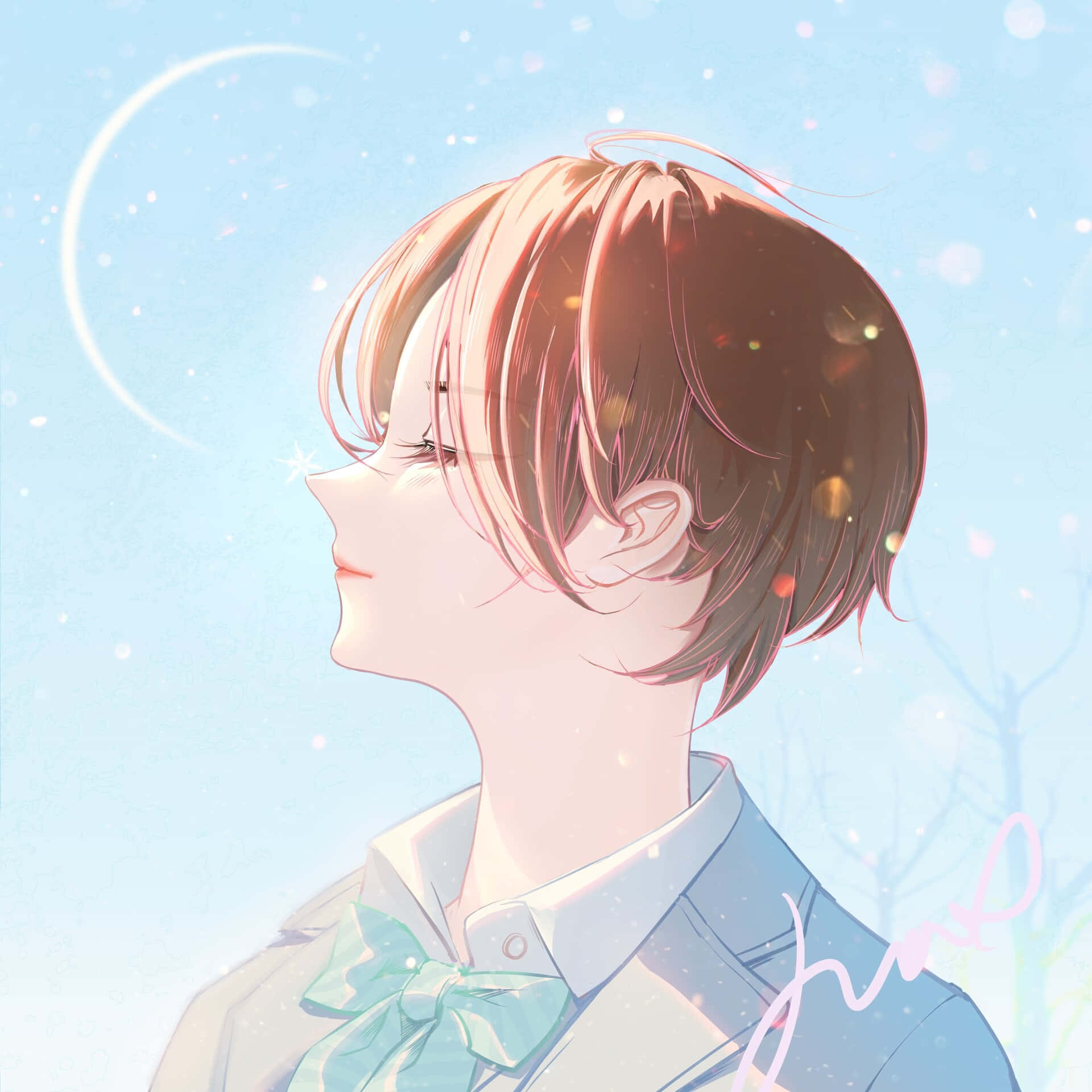 明亮少女动漫情侣头像 壁纸