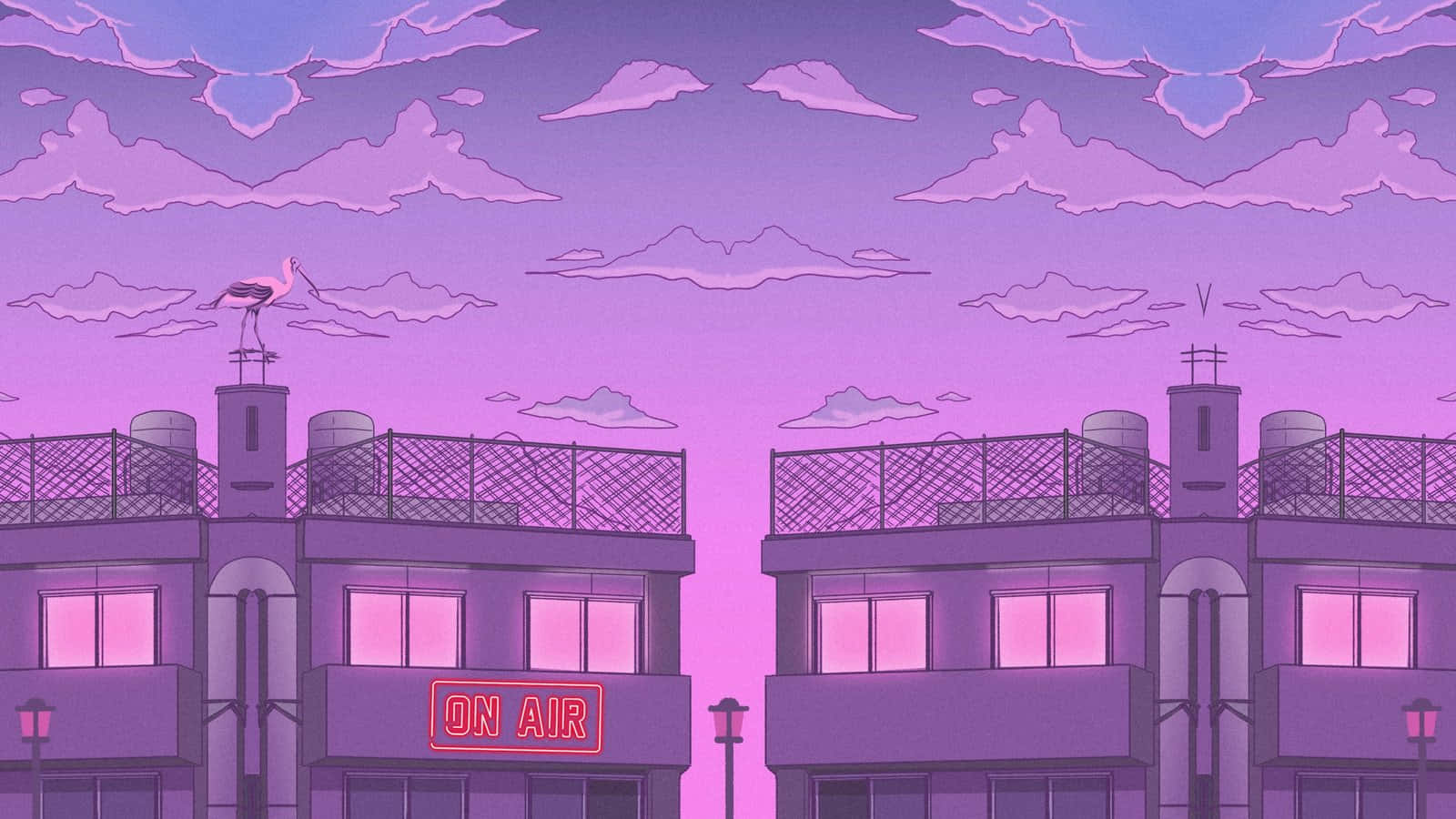 明亮霓虹粉动漫美学 壁纸