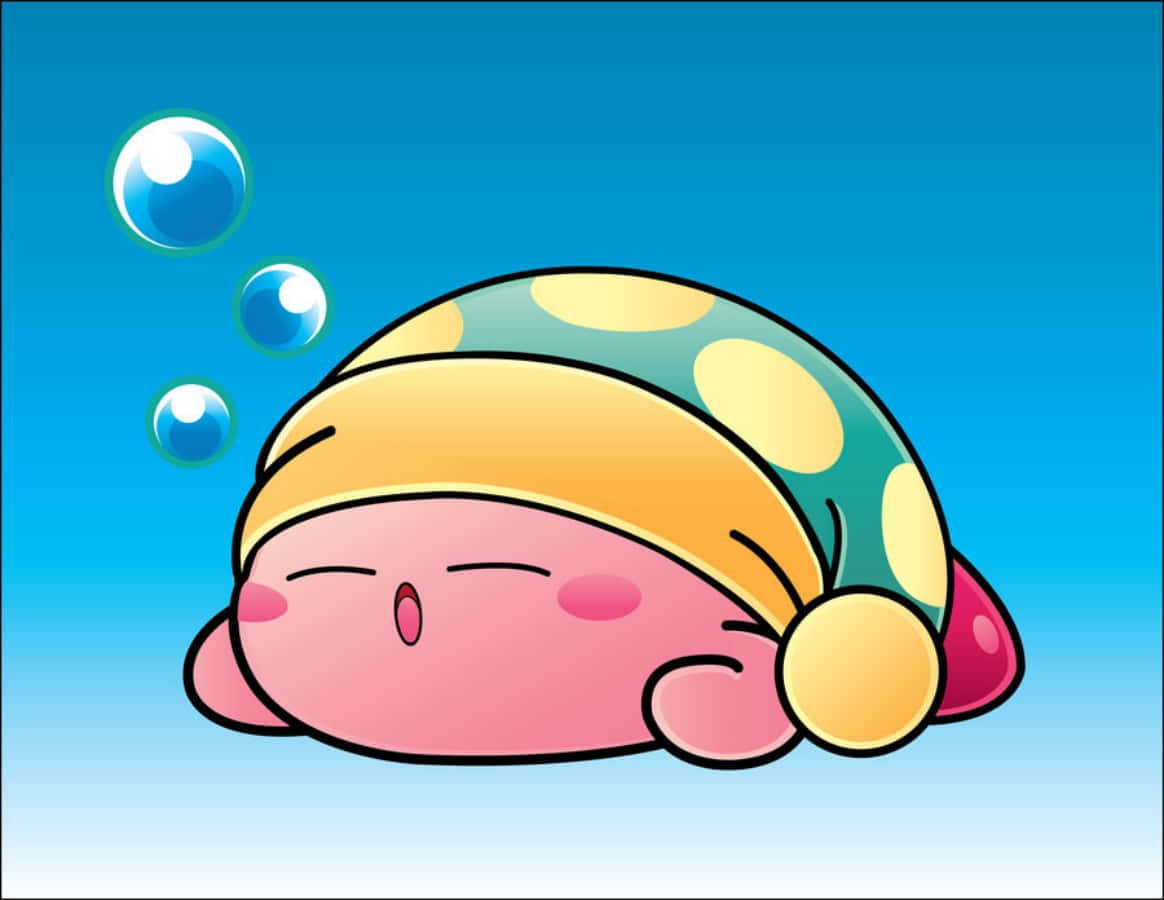 星之卡比主题艺术画作，传递爱的讯息 壁纸