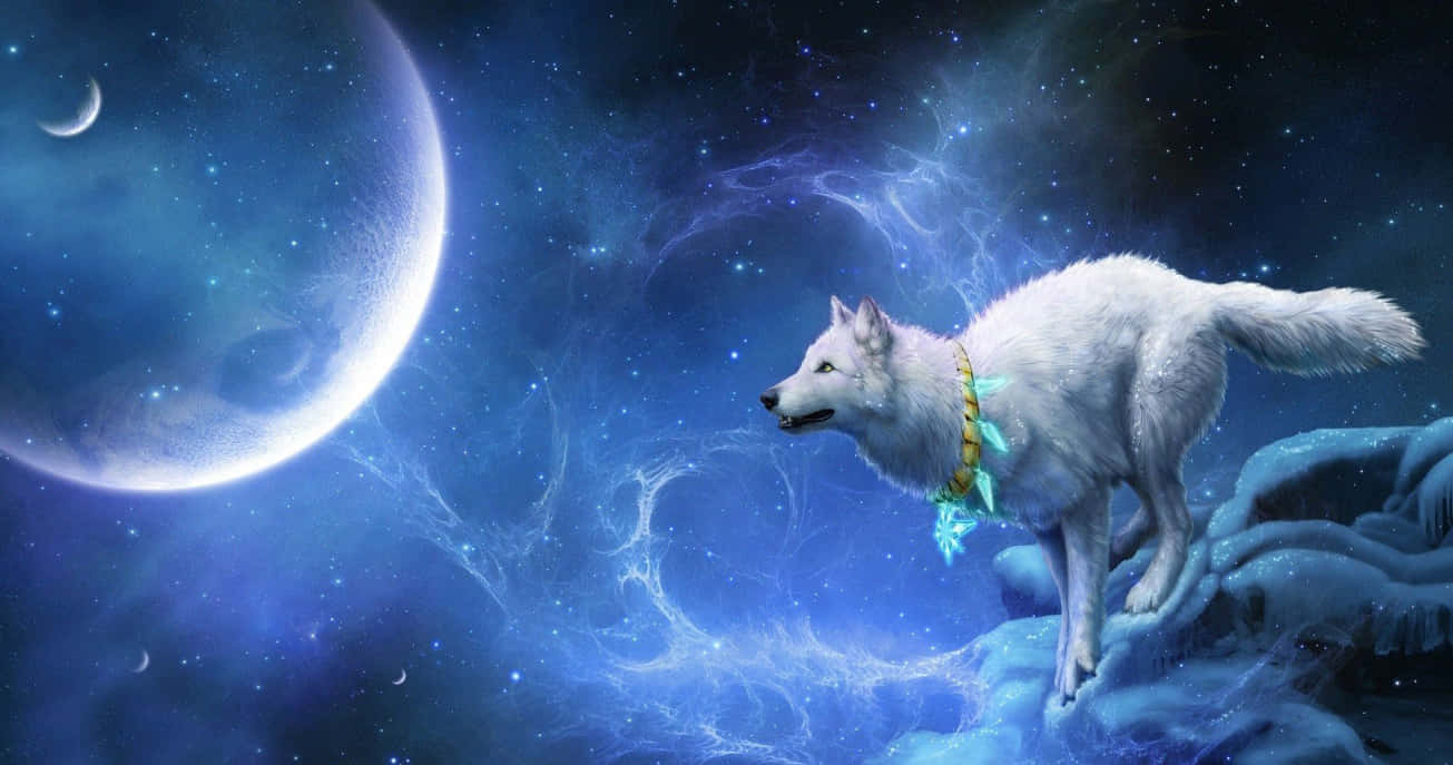 星夜狼嚎 壁纸