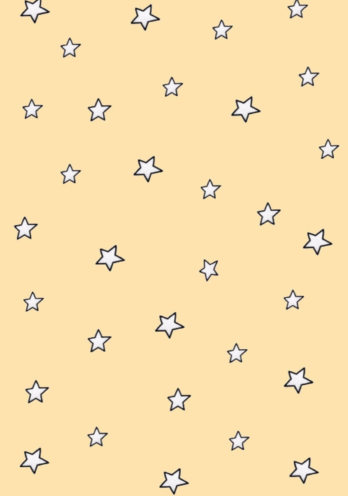 星空可爱柔和黄色美学 壁纸