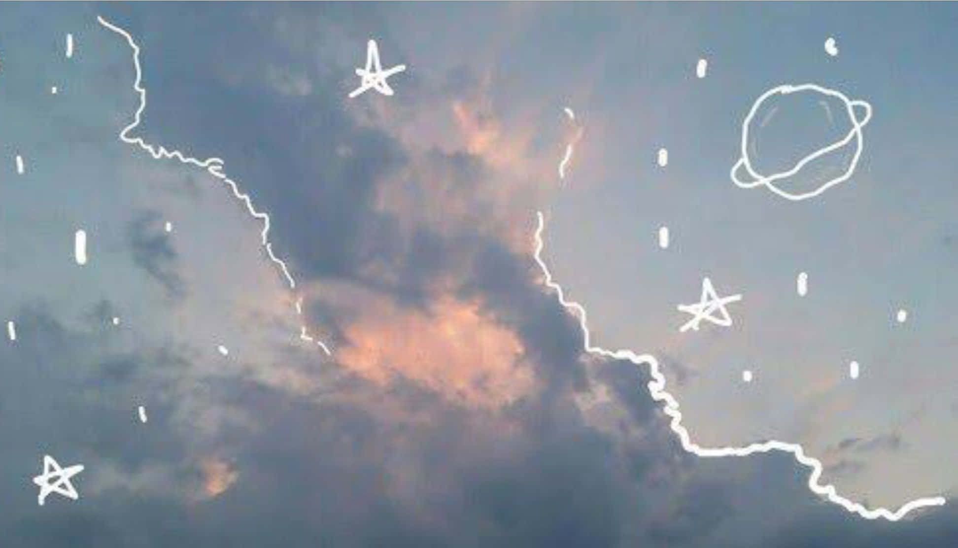 星空涂鸦美学笔记本电脑壁纸 壁纸