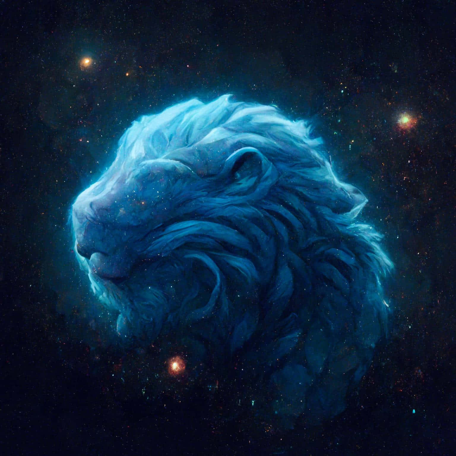 星空狮子背景 壁纸