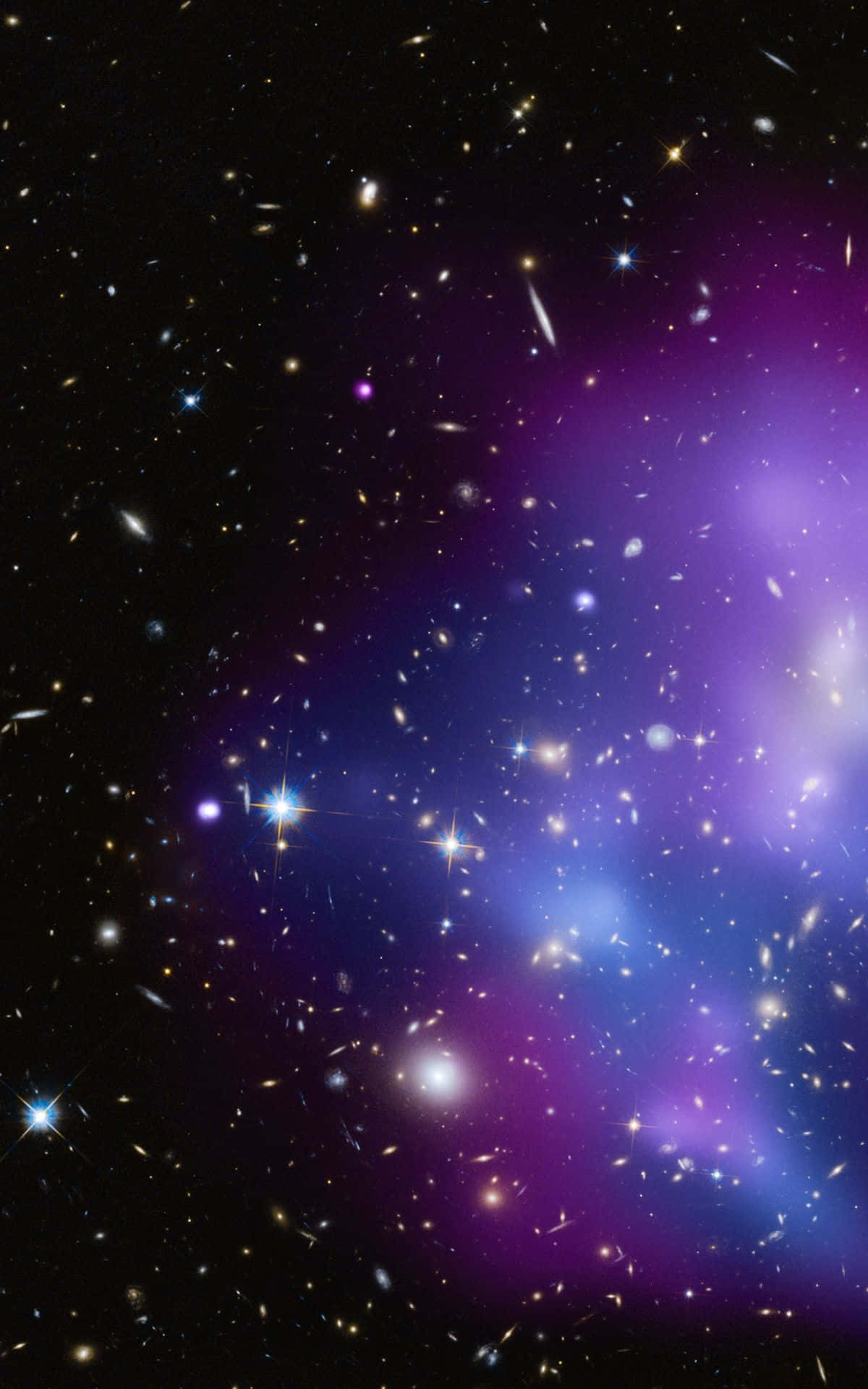 星系团群星璀璨紫色星空 壁纸